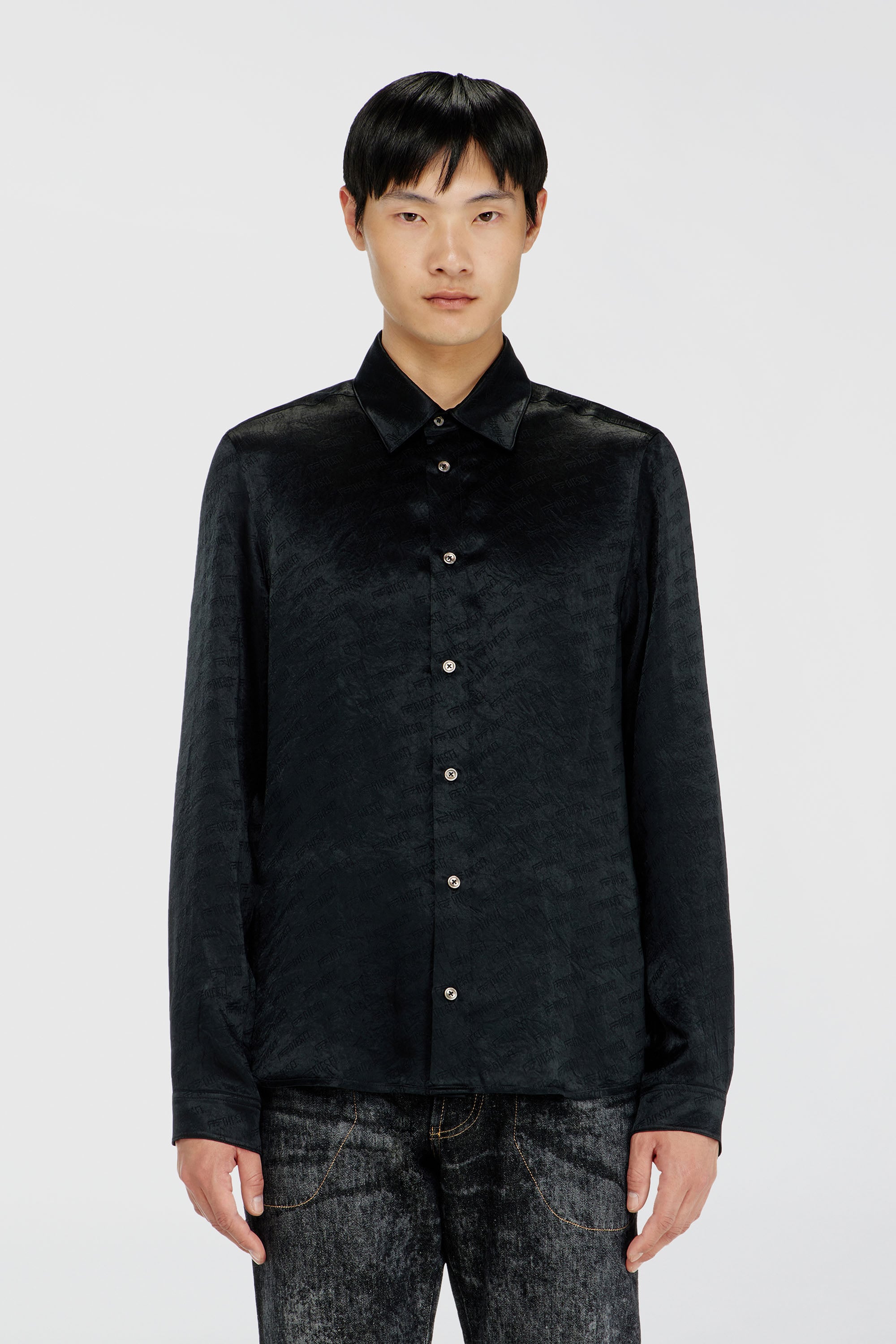 Diesel - S-KINNY-EFBZ, Male's シャツ in ブラック - 1