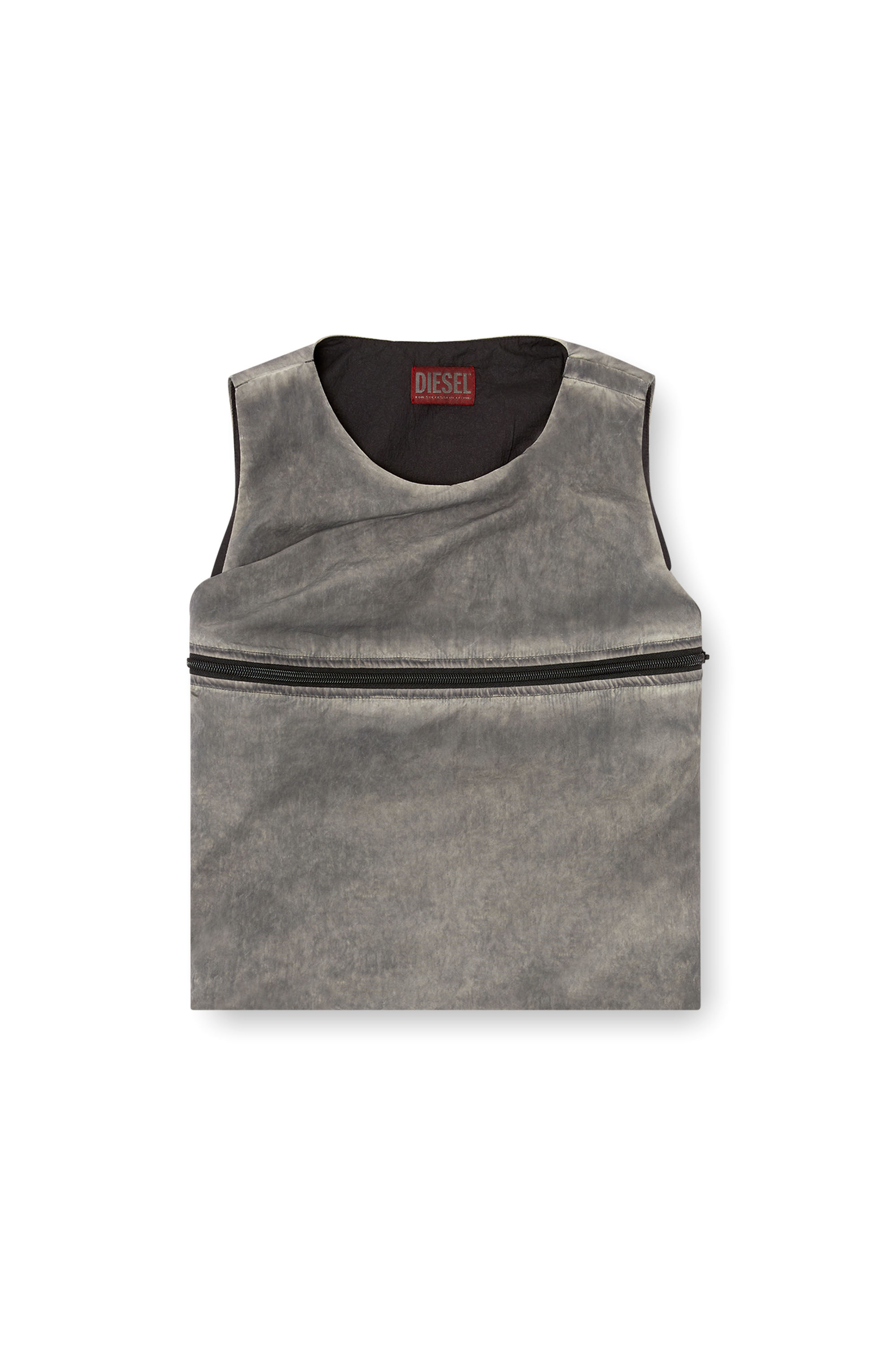 Diesel - T-ORIGIN, Female's Bubble top with utility pocket in グレー - 3