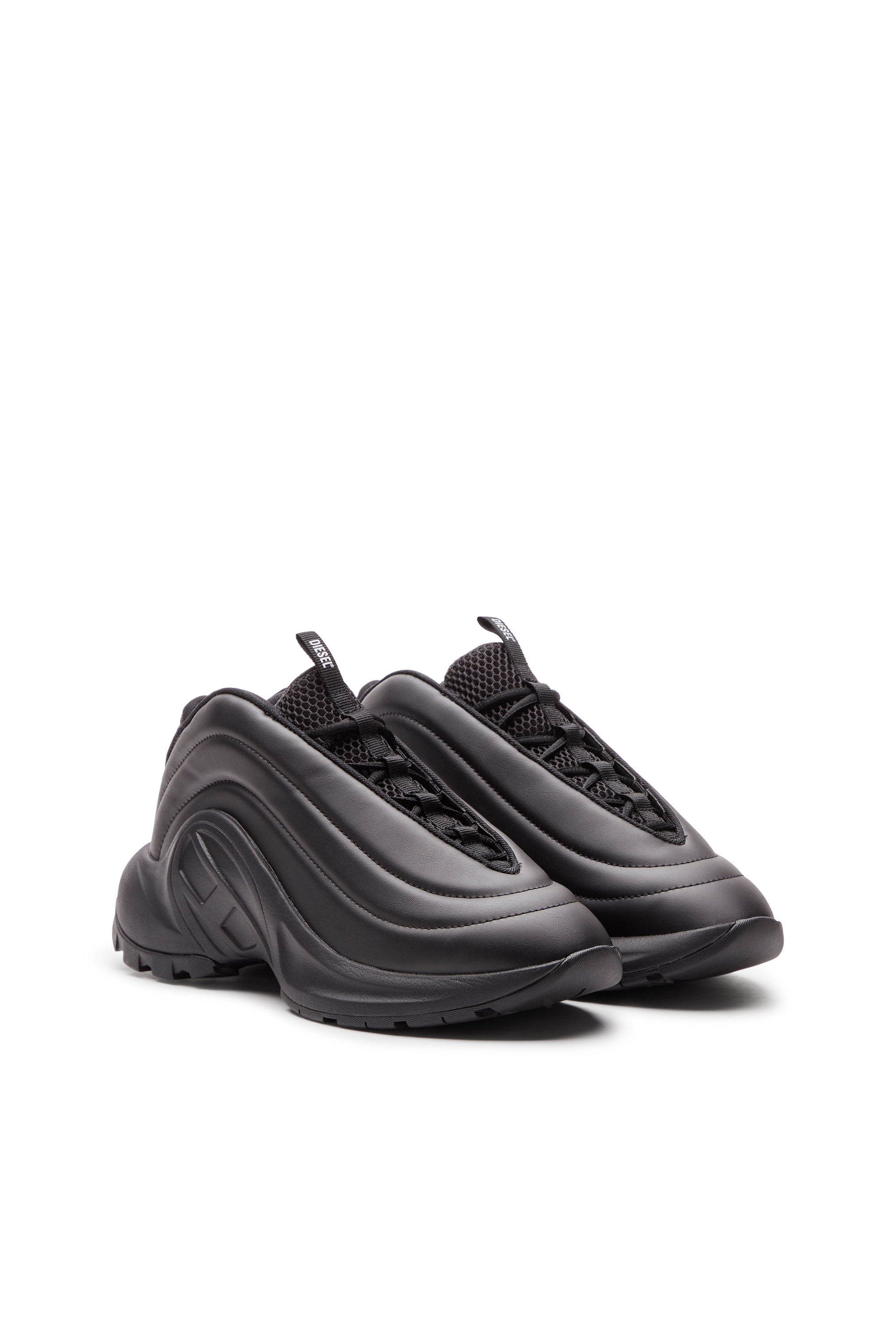 Diesel - S-D-RUNNER X, Unisex's S-D-Runner X-Slip-on sneakers with matte Oval D instep in ブラック - 2