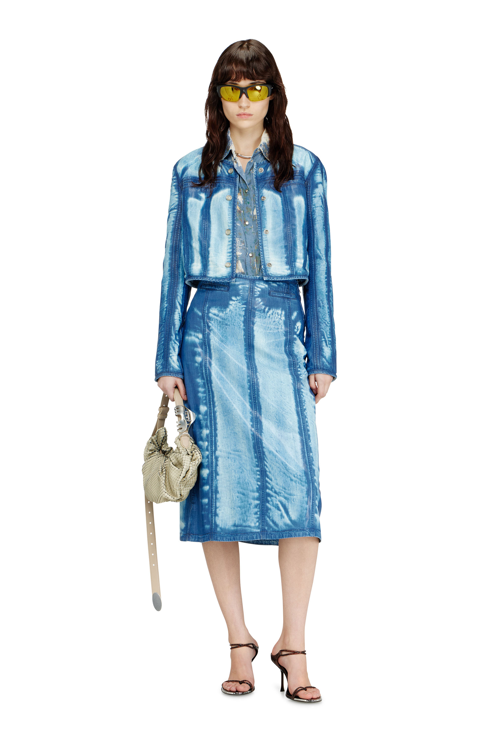 Diesel - DE-VEXRA-FSI, Female's Midi skirt in X-Ray Lyocell denim in ブルー - 2