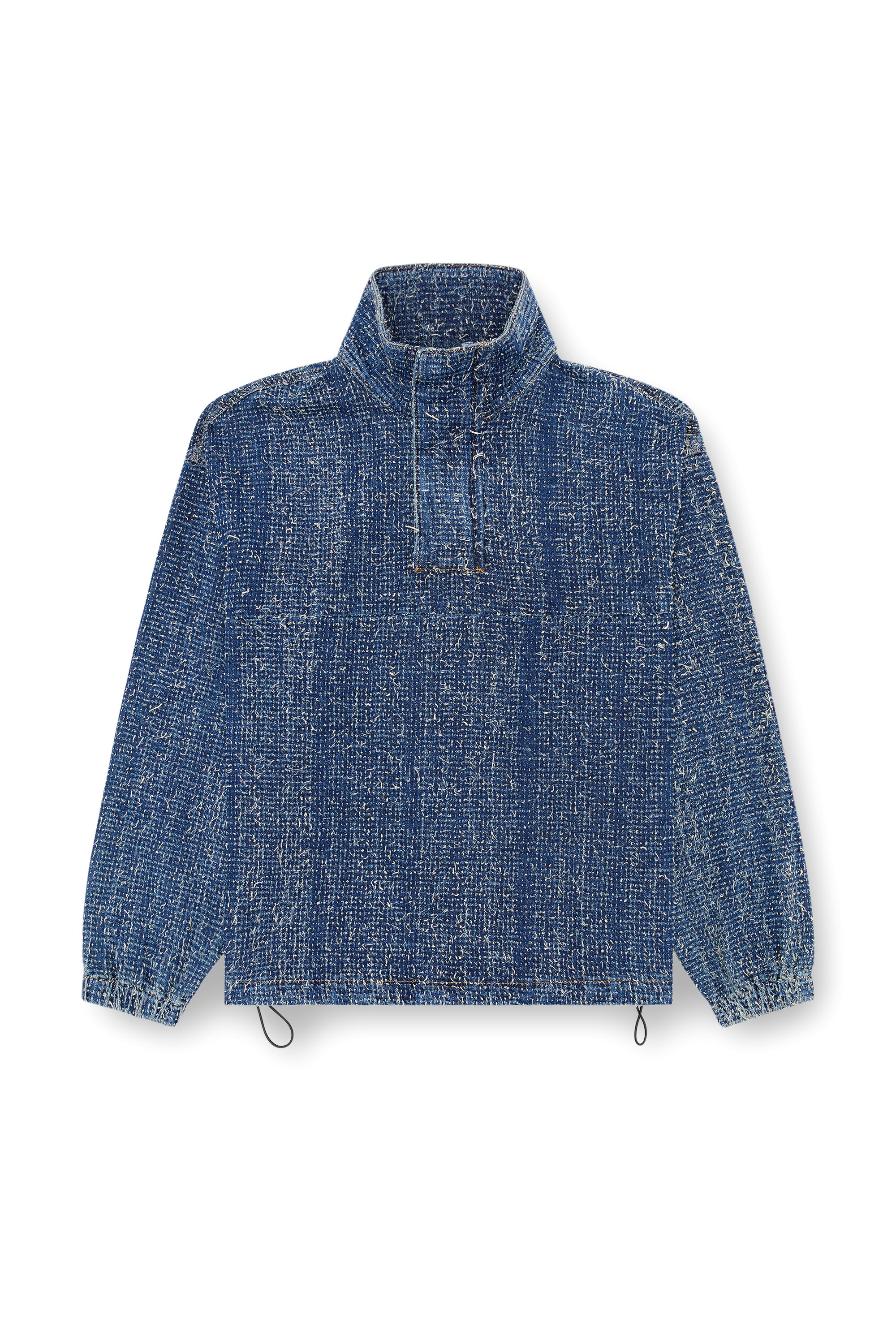 Diesel - D-FLOW-S, Unisex's Pullover jacket in bouclé denim in ダークブルー - 3