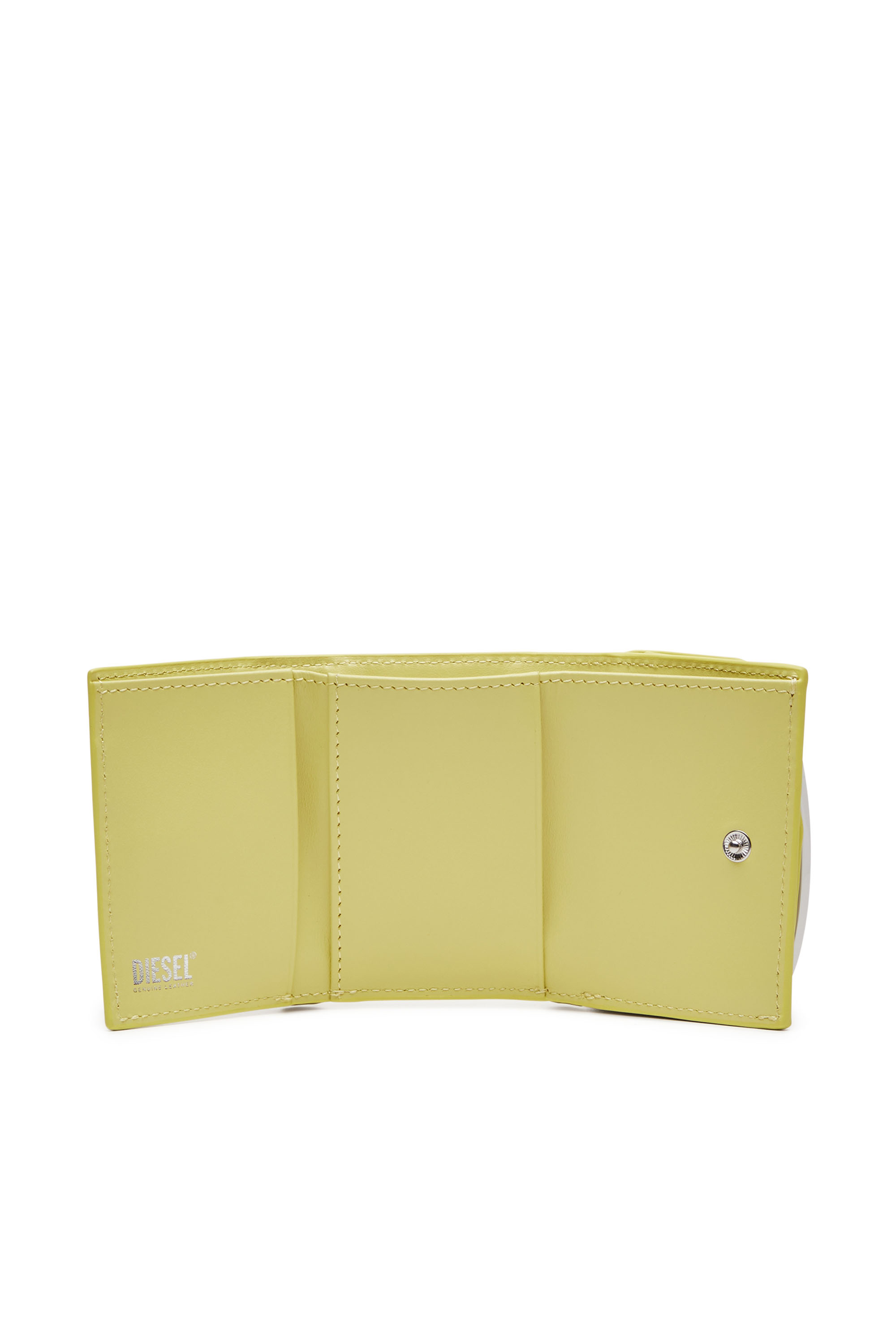 Diesel - 1DR TRI FOLD COIN XS II, Female's Tri-fold wallet in pastel leather in イエロー - 3