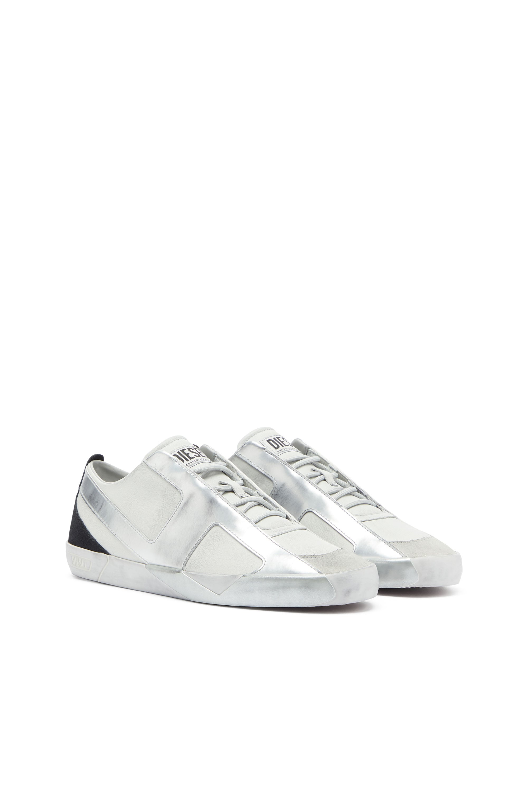 Diesel - S-SLANTE-D LOW, Male's ローカットスニーカー in ホワイト/シルバー - 2