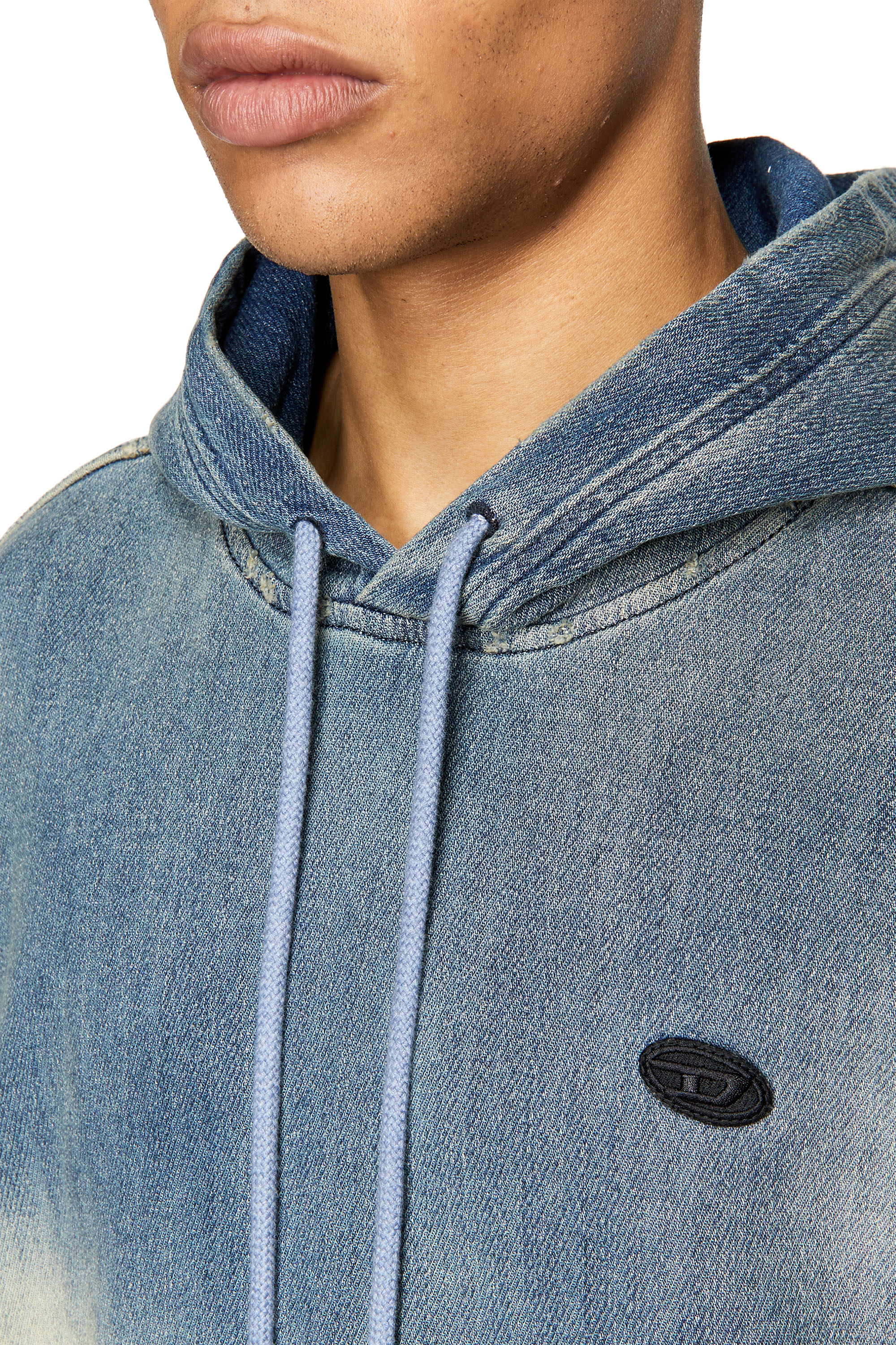 Diesel - D-UM-RIB D-UM-RIB TRACK DENIM HOODIE, ライトブルー - Image 3