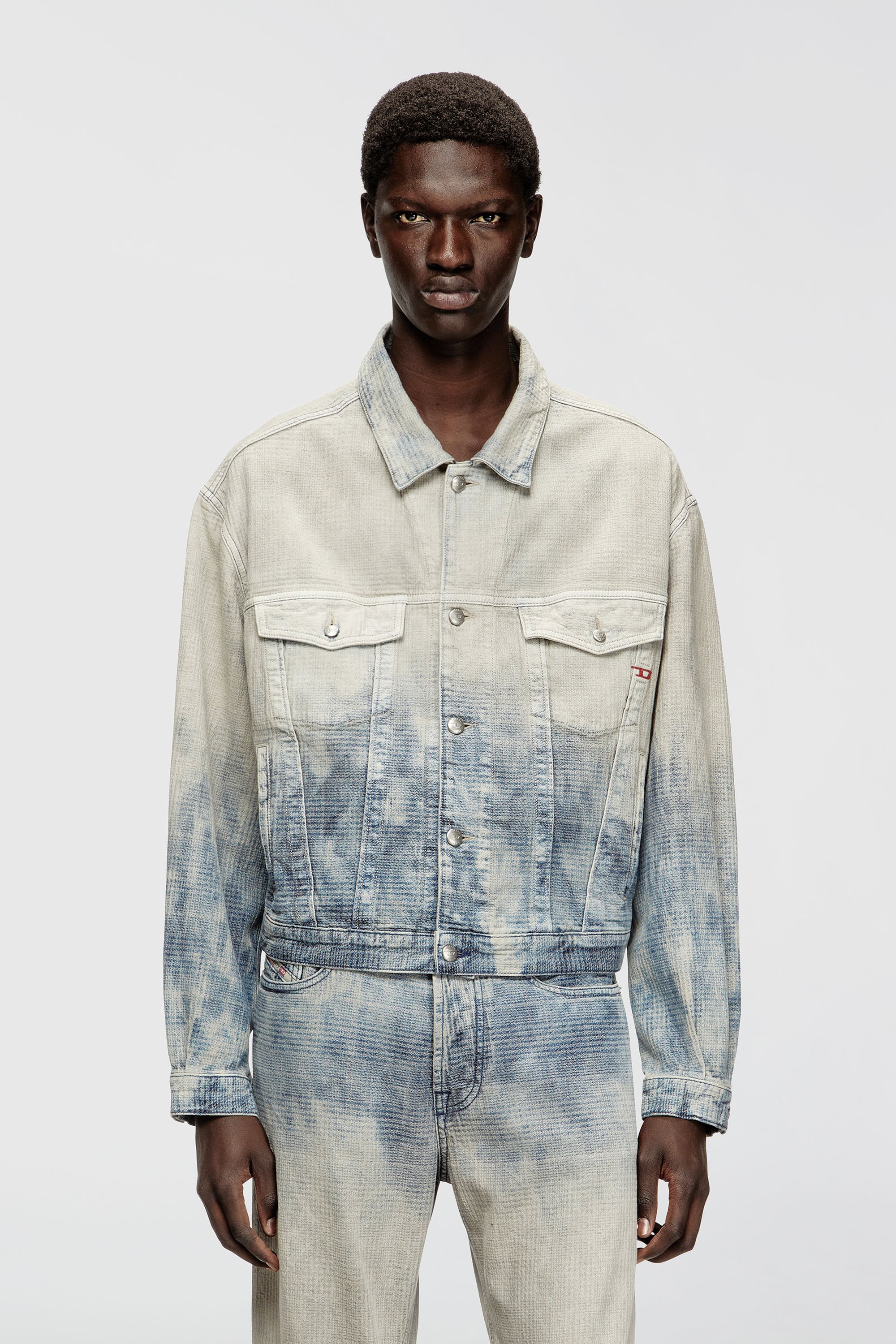 Diesel - D-RANGER, Unisex's デニムジャケット in グレー/ブルー - 1