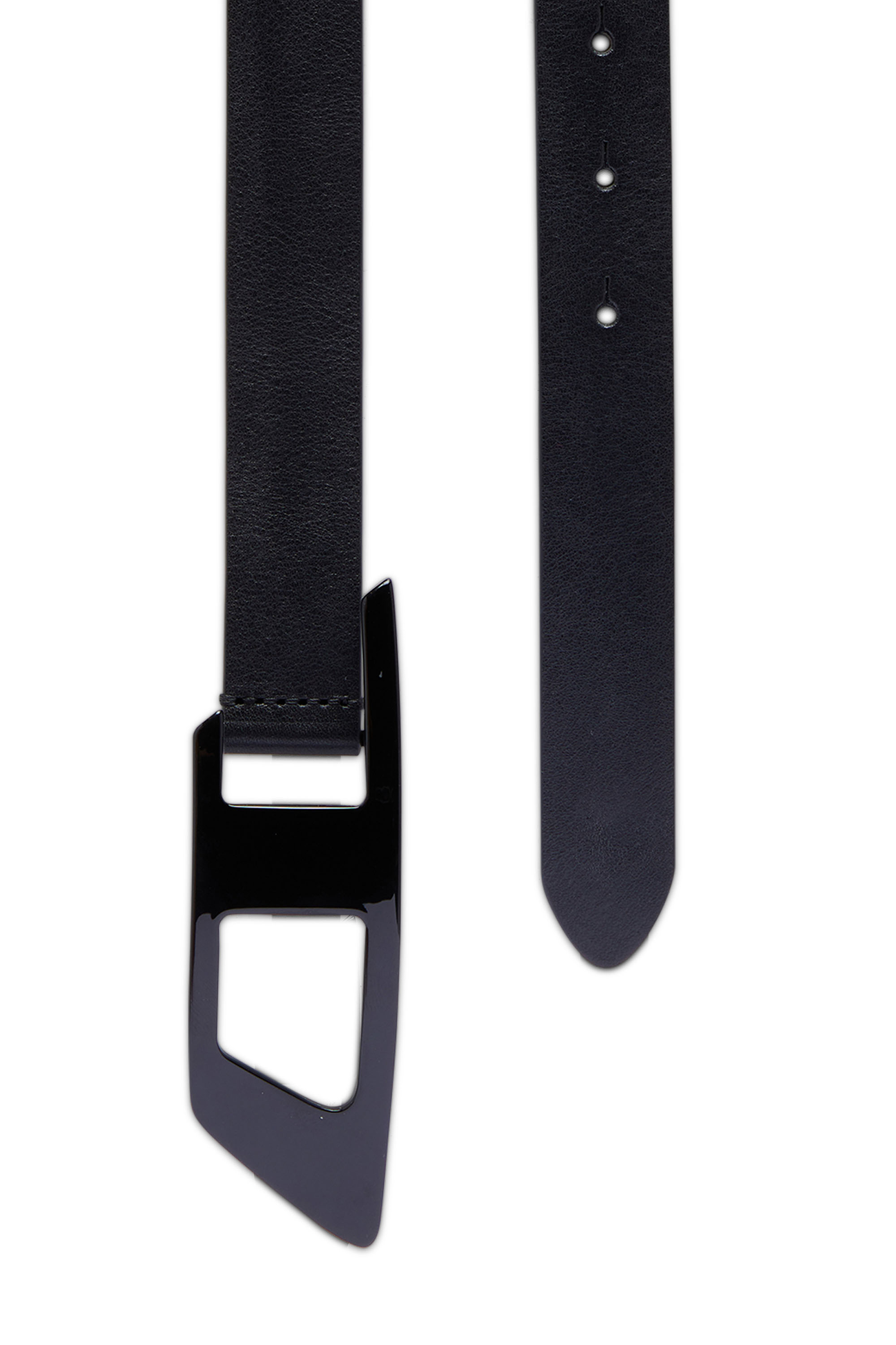 Diesel - B-DLOGO II, Male's Slim leather belt with D buckle in ブラック - 2