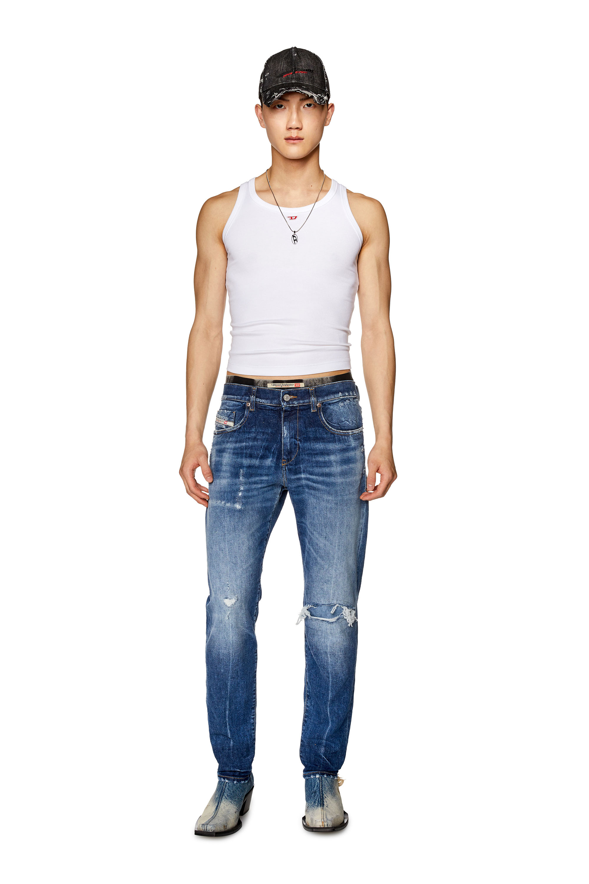 Diesel - Slim Jeans 2019 D-Strukt 09G15, ミディアムブルー - Image 4