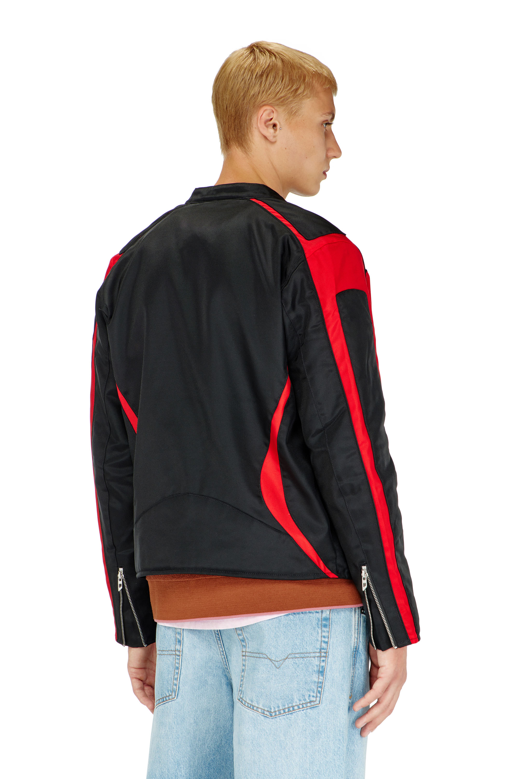 Diesel - J-ADAM-PDAI, Male's ジャケット in ブラック/レッド - 4