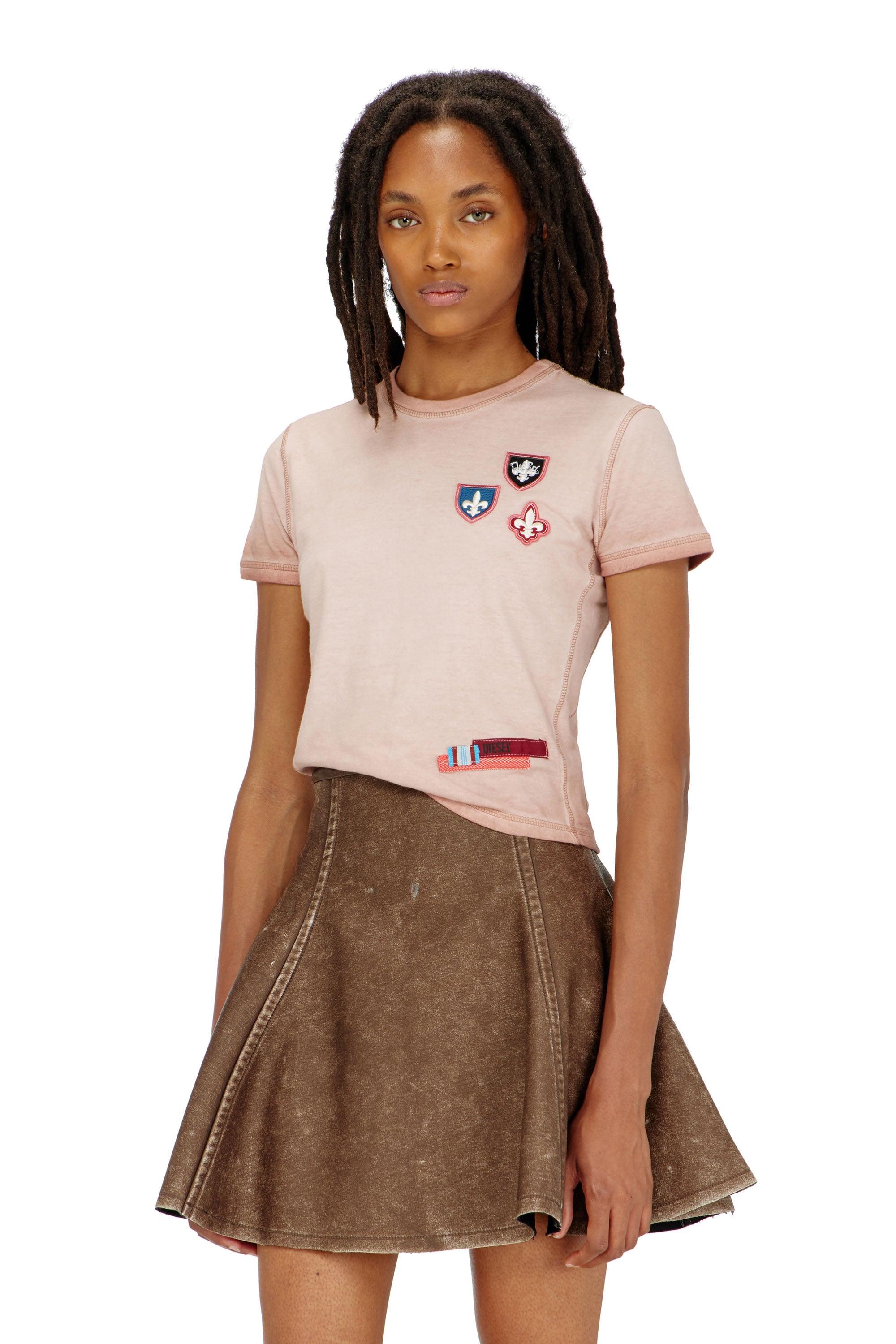 Diesel - T-UNCUTY-WAF, Female's Tシャツ in ヌードカラー - 3