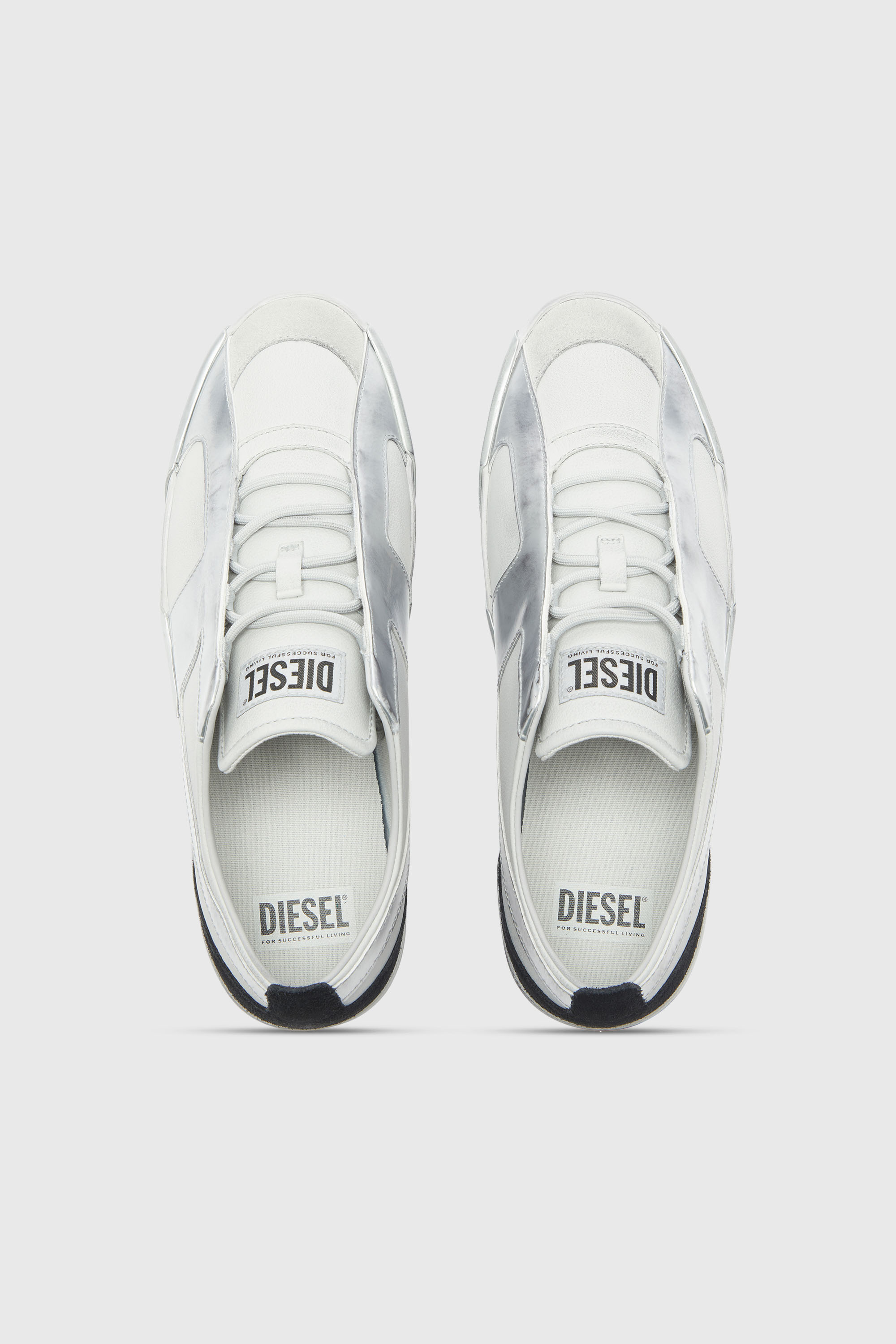 Diesel - S-SLANTE-D LOW, Male's ローカットスニーカー in ホワイト/シルバー - 5