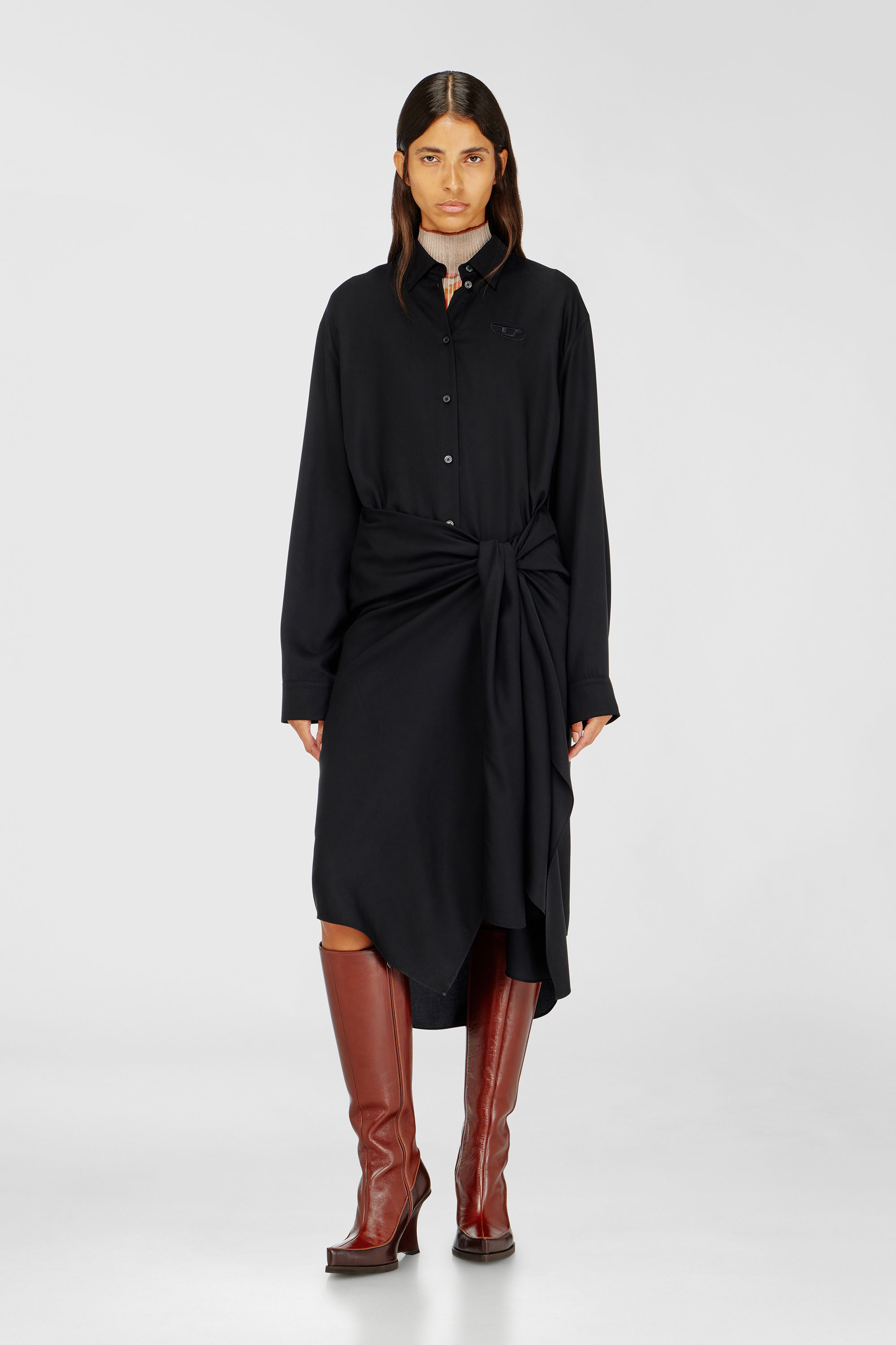 Diesel - D-ILETTA-S1, Female's 長袖ドレス in ブラック - 1