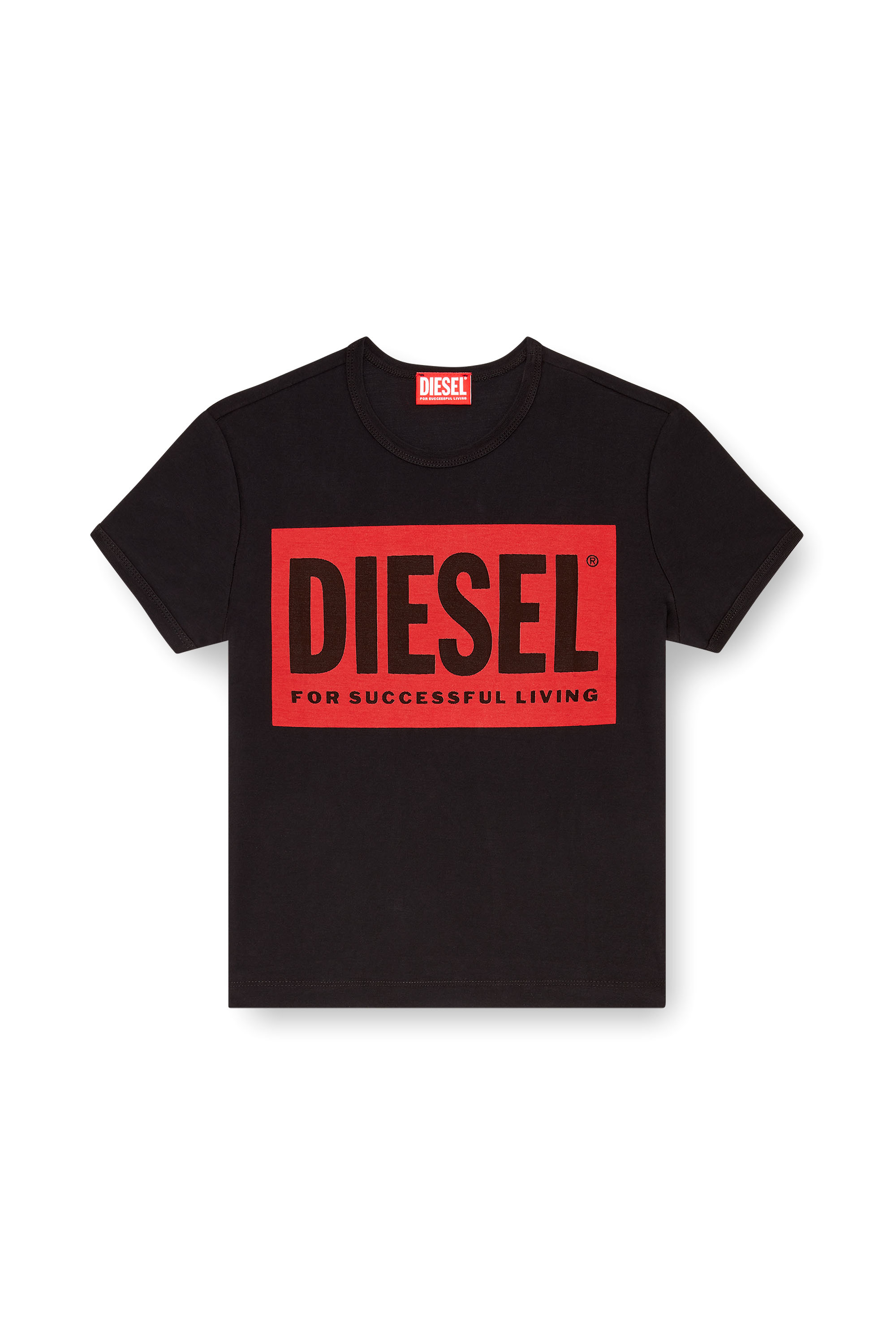 Diesel - T-MALUN, Female's T-shirt with devoré Biscotto logo in ブラック - 3