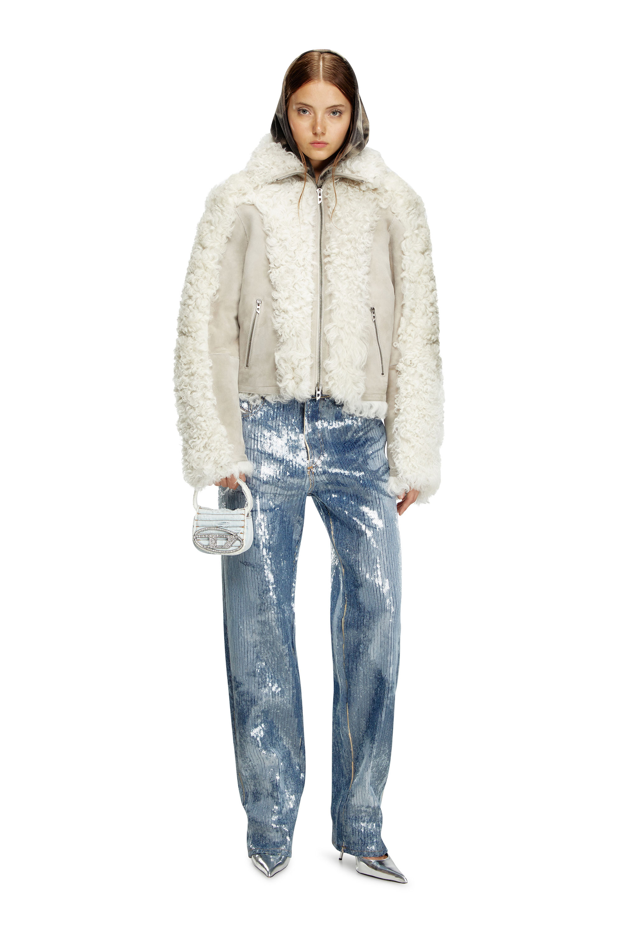 Diesel - 1DR XS, Female's 1DR XS-Iconic mini bag in denim and leather in ライトブルー - 6