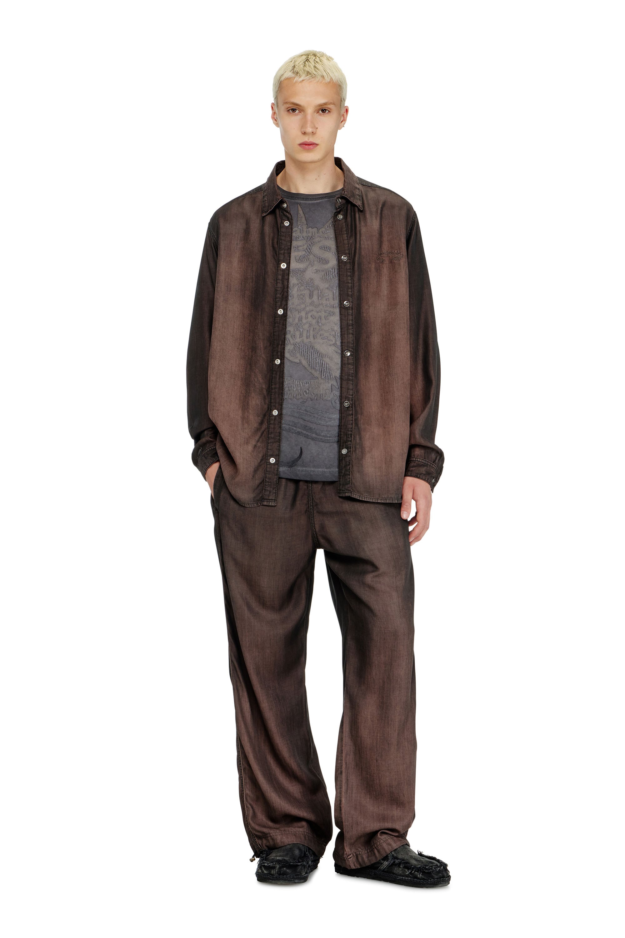 Diesel - T-RAWJUST-AA1, Male's Tシャツ in ダークグレー - 2