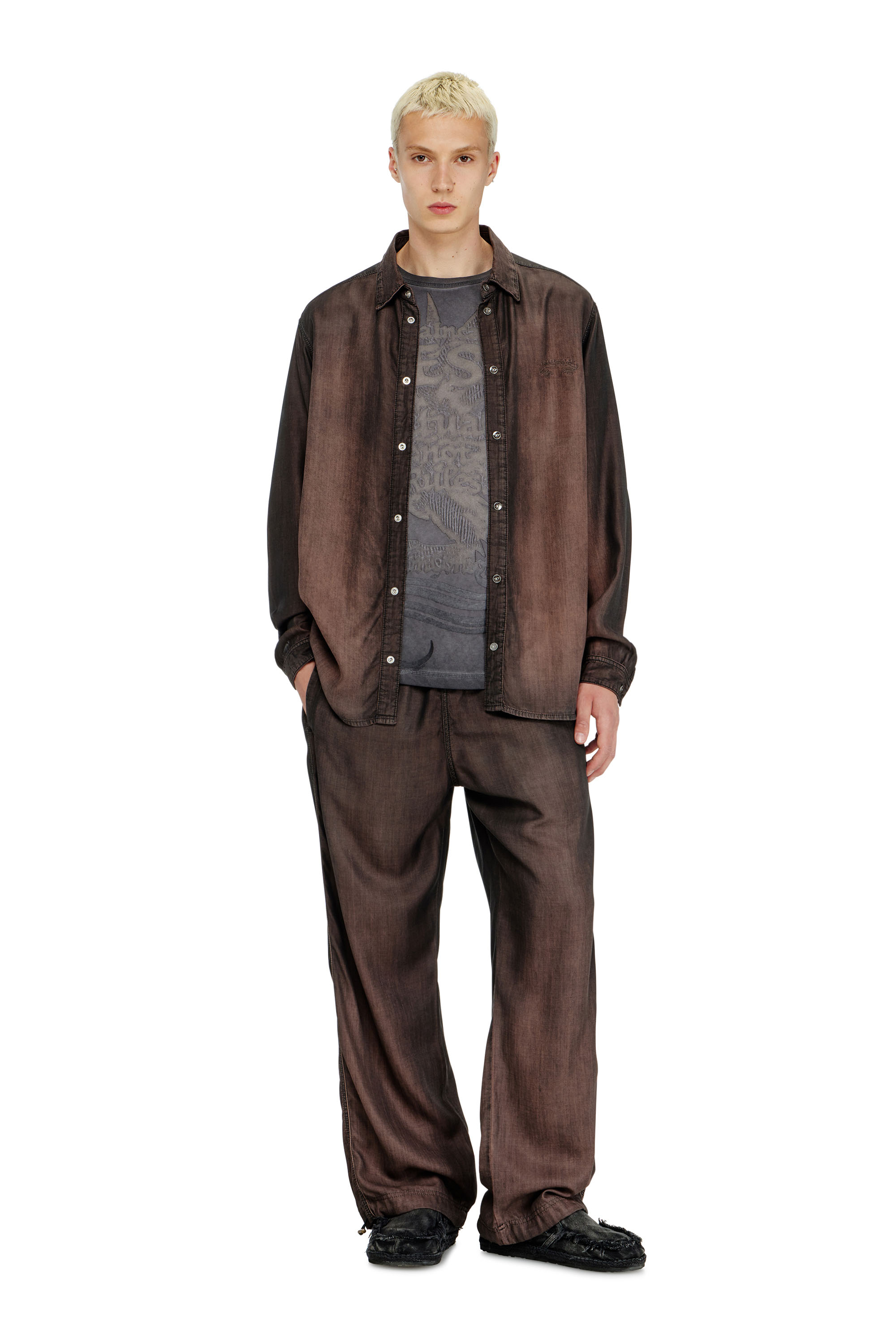 Diesel - T-RAWJUST-AA1, Male's Tシャツ in ダークグレー - 1