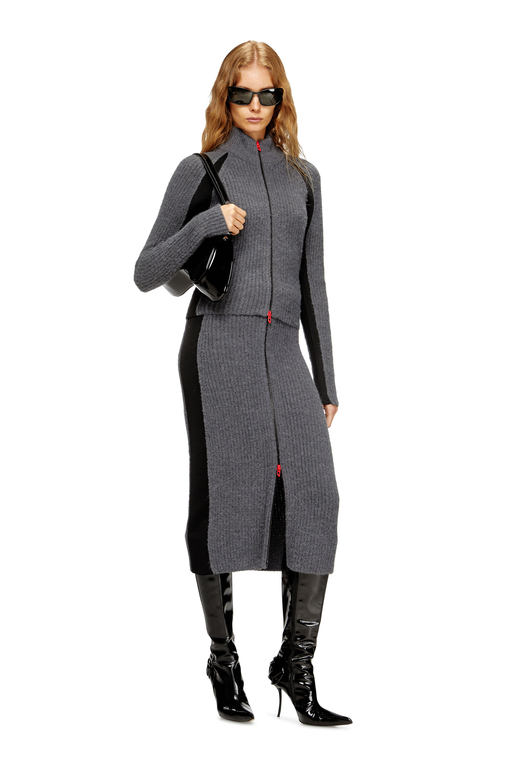 Diesel - M-LOUSI, Female's ニットスカート in グレー - 1