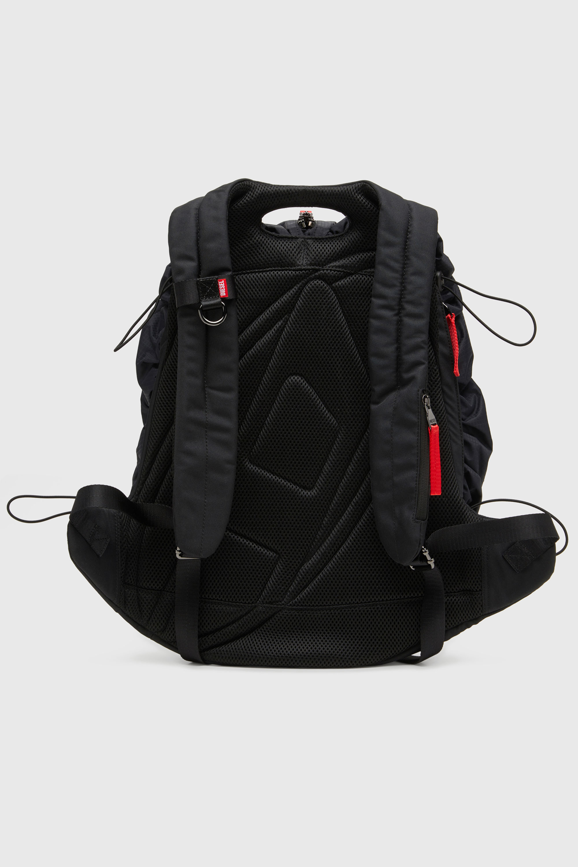 Diesel - ZIP-D BACKPACK X, Male's Zip-D-Backpack in check-jacquard shell in ブラック - 3