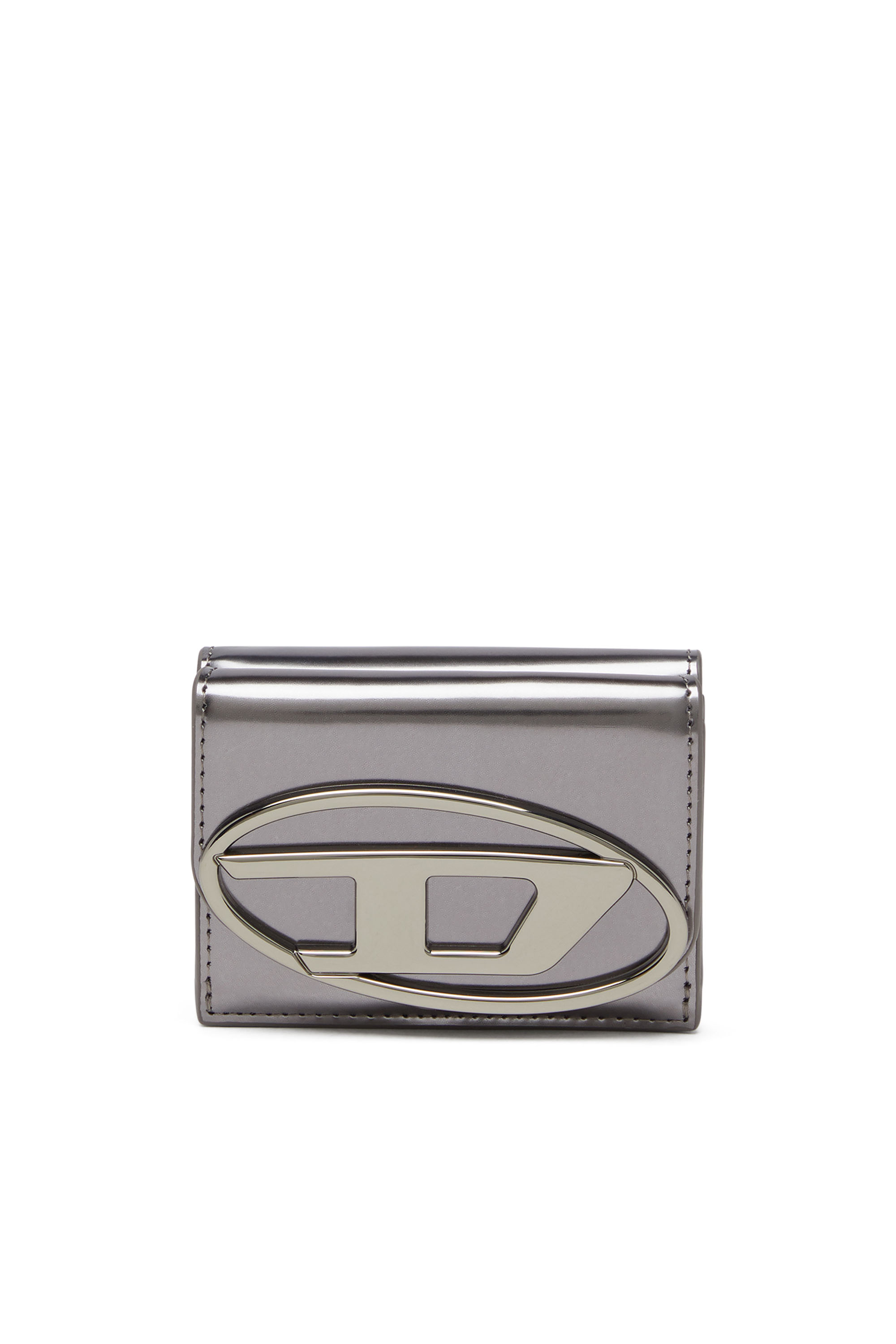 Diesel - 1DR TRI FOLD COIN XS II, Female's Tri-fold wallet in mirrored leather in グレー - 1