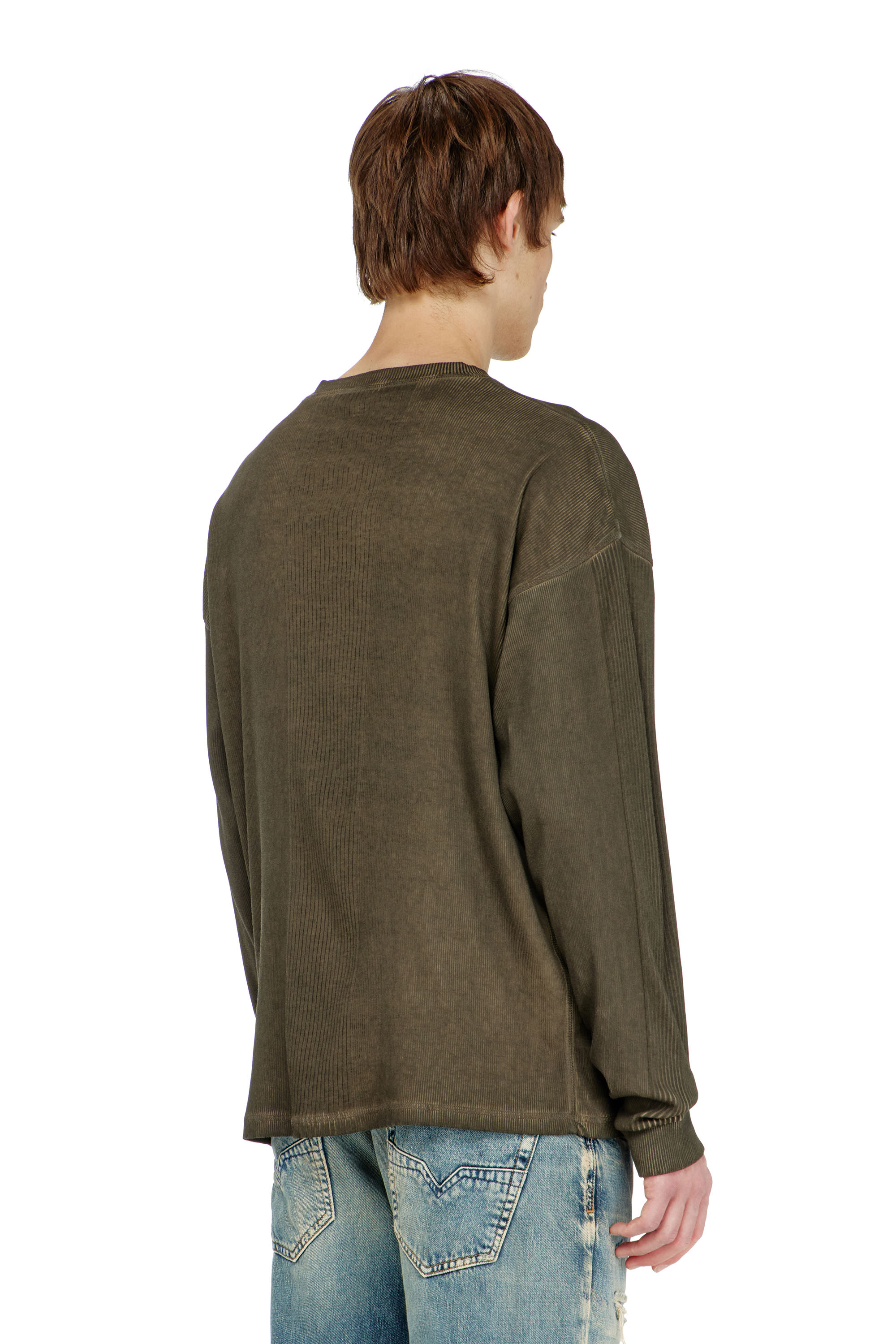 Diesel - T-BOAT, Male's 長袖Tシャツ in ミリタリーグリーン - 4