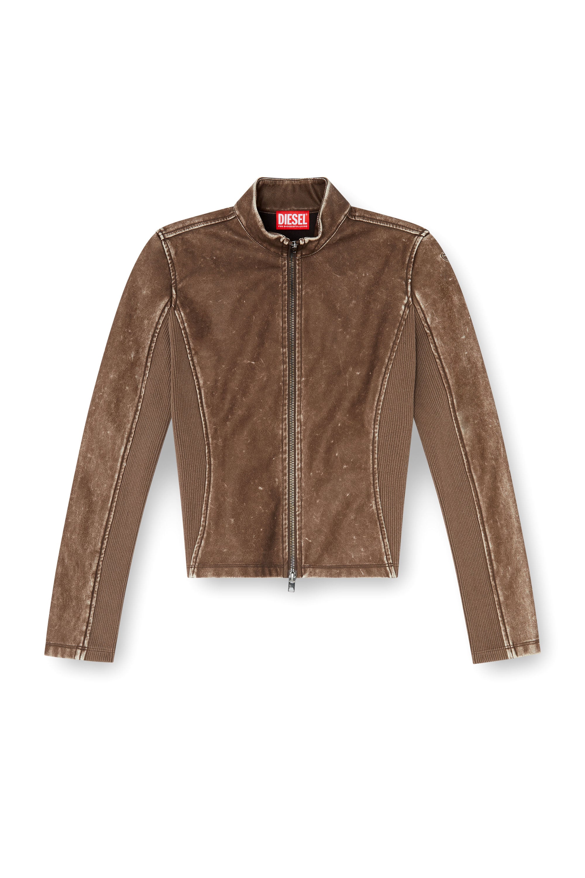 Diesel - T-HUNDER, Female's ジップアップトップ in ブラウン - 4