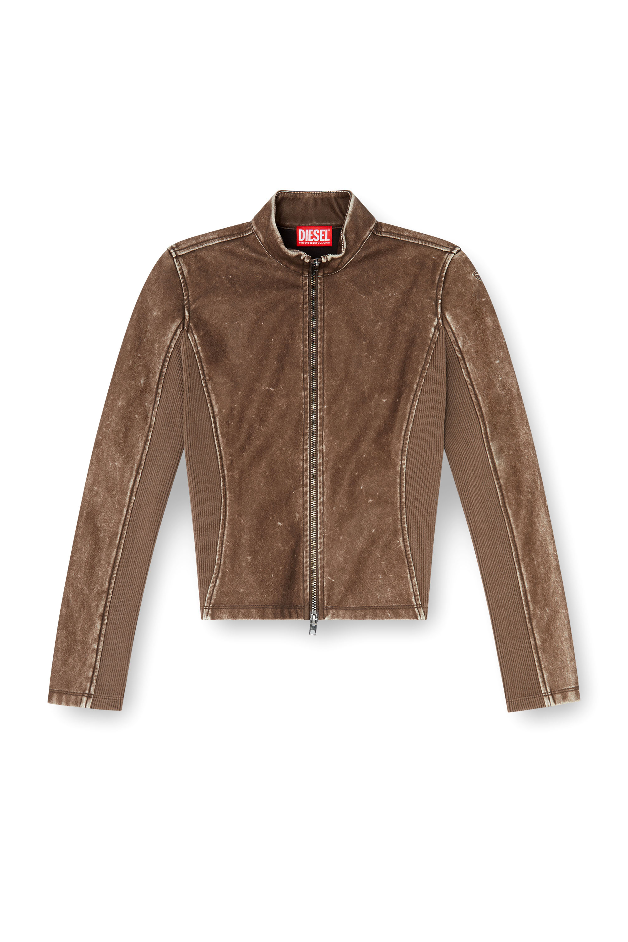 Diesel - T-HUNDER, Female's ジップアップトップ in ブラウン - 2