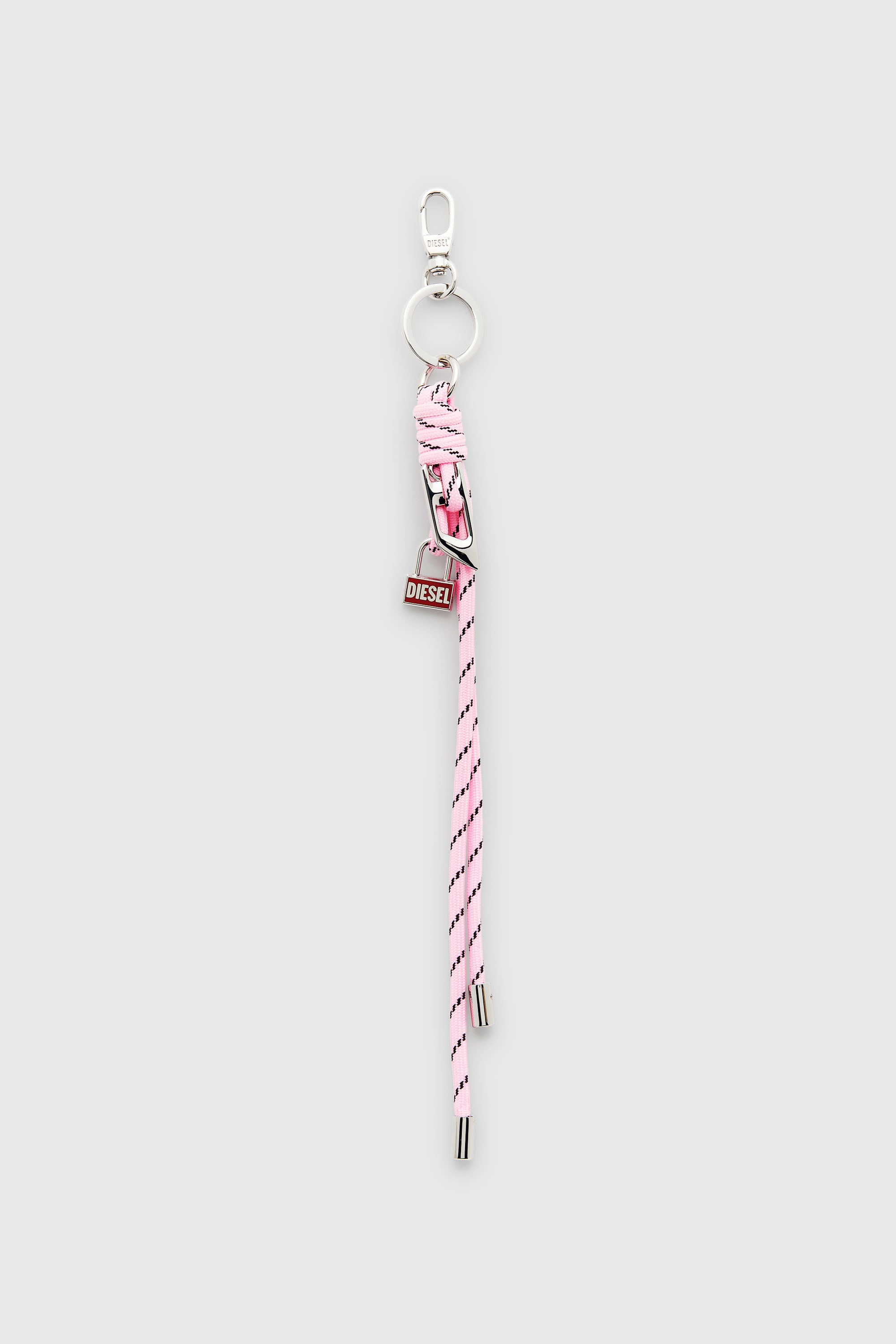 Diesel - ROPE II, Unisex's Metal and rope charm with Diesel pendant in ピンク / ホワイト - 1