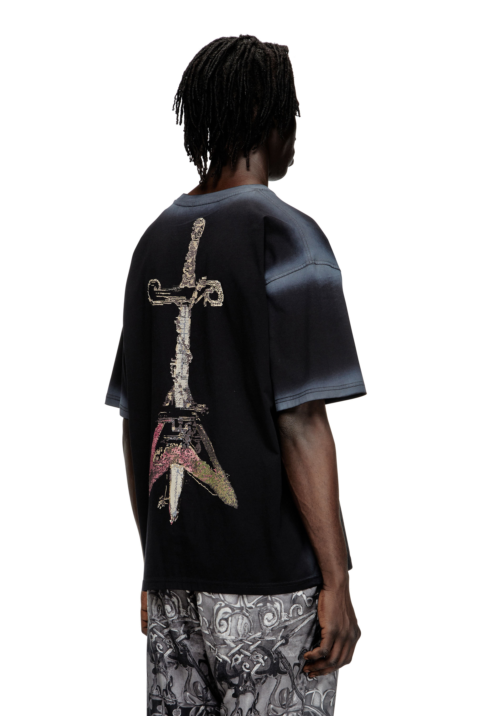 Diesel - T-BOXT-T10, Male's T-shirt with sword print in null - 4
