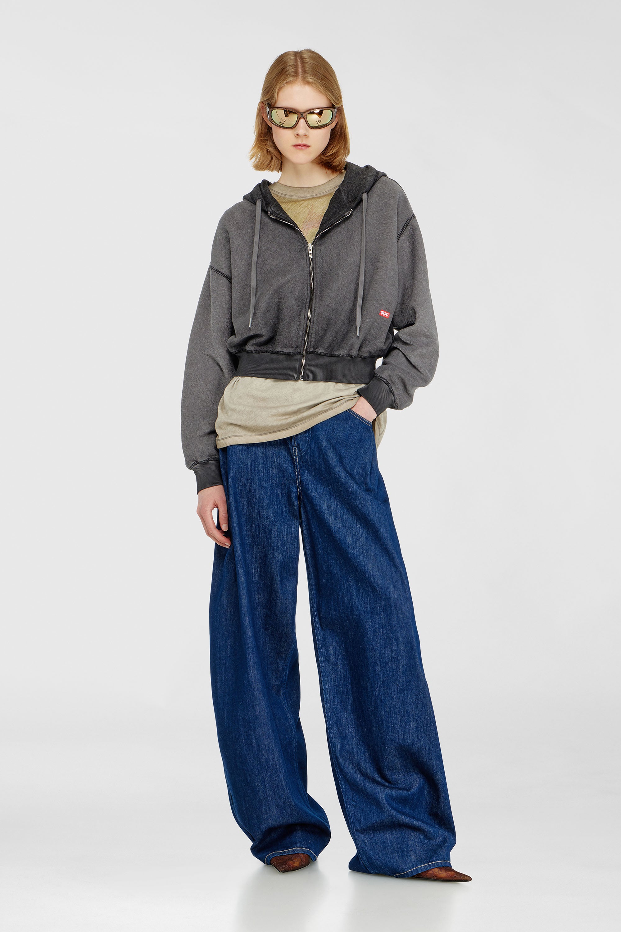 Diesel - F-SUNNY-HOOD-ZIP, Female's ジップアップパーカー in グレー - 2
