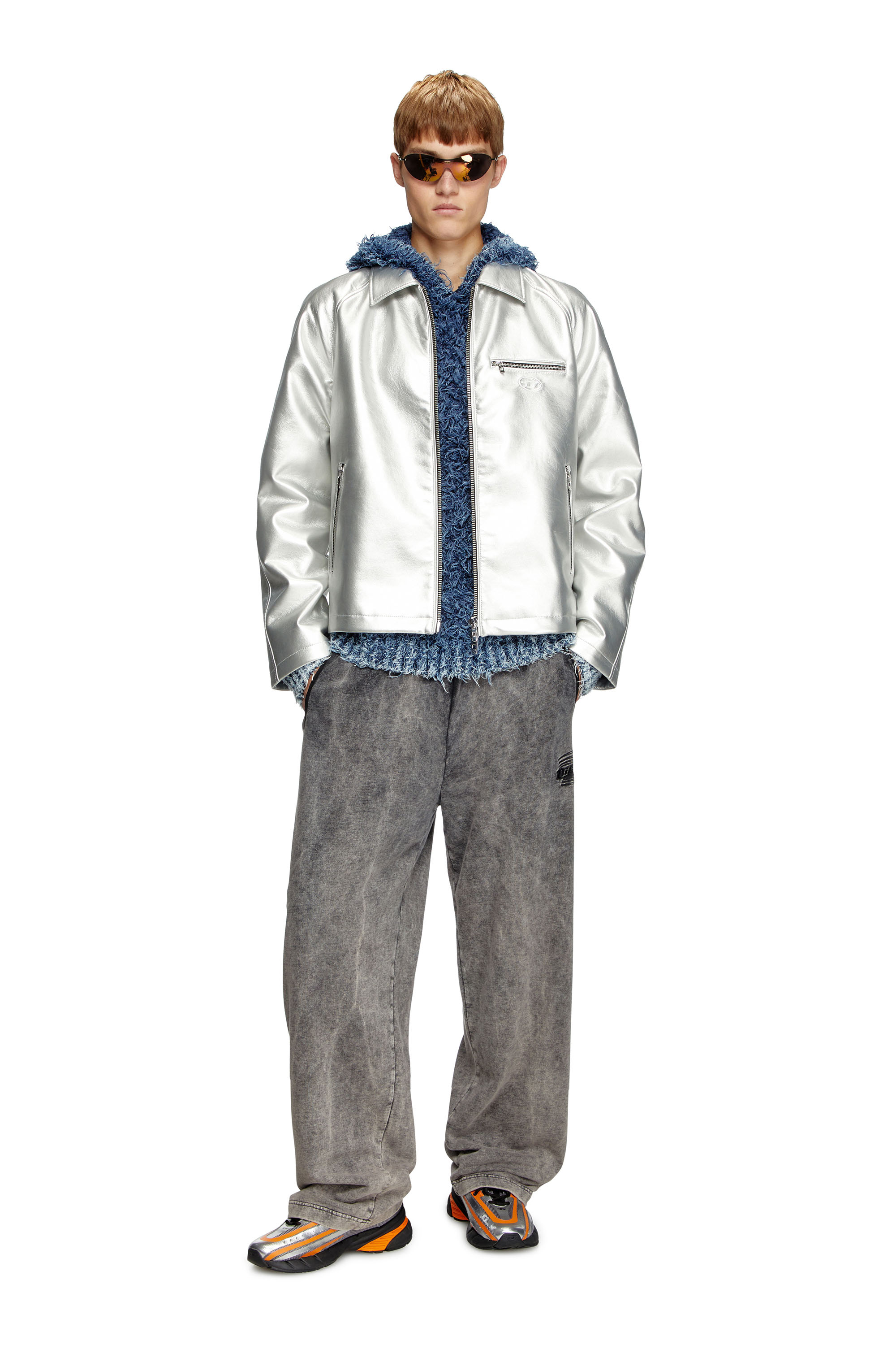 Diesel - J-THOME, Unisex's Metallic coach jacket in シルバー - 2