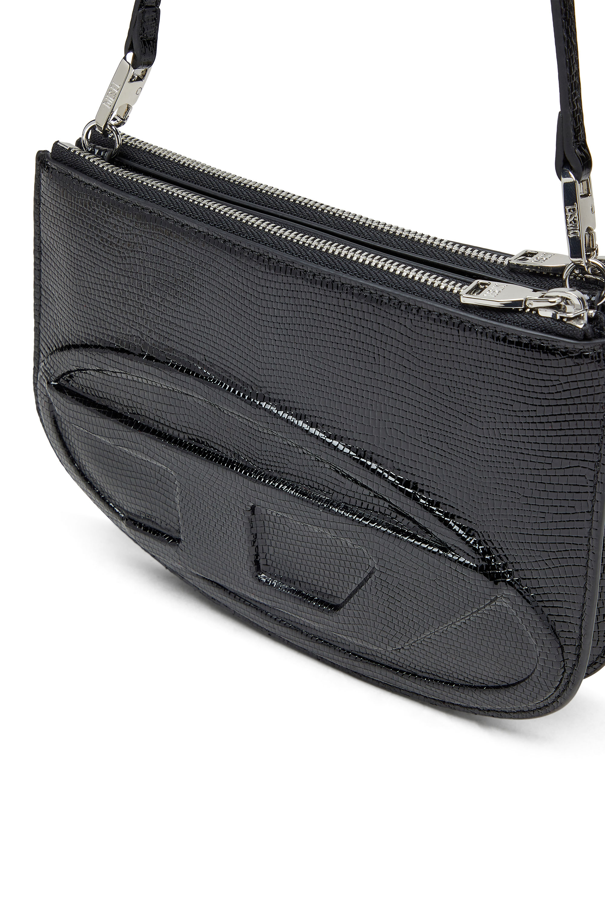 Diesel - 1DR TWIN, Female's 1DR Twin-Double-pouch shoulder bag in embossed leather in ブラック - 5