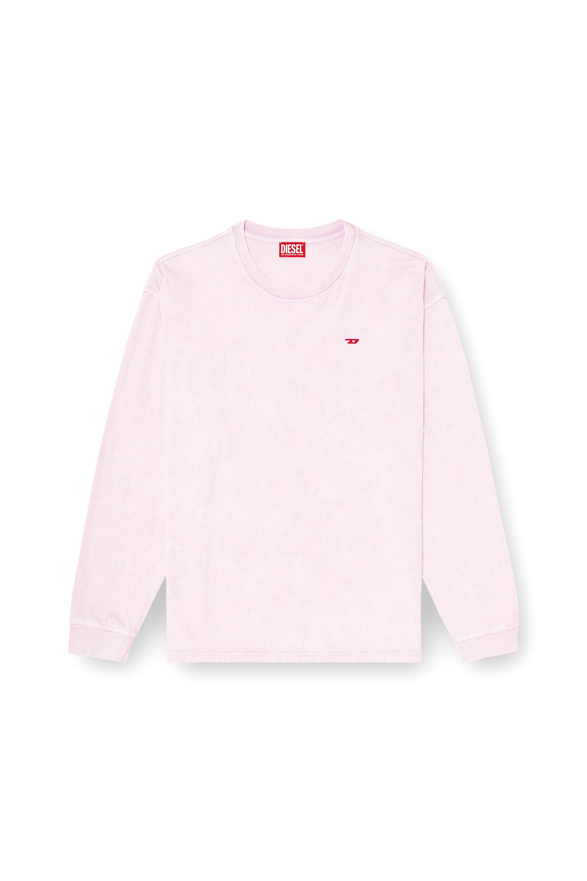 Diesel - T-BOXT-LS-AA5, Male's 長袖Tシャツ in ピンク / ホワイト - 3