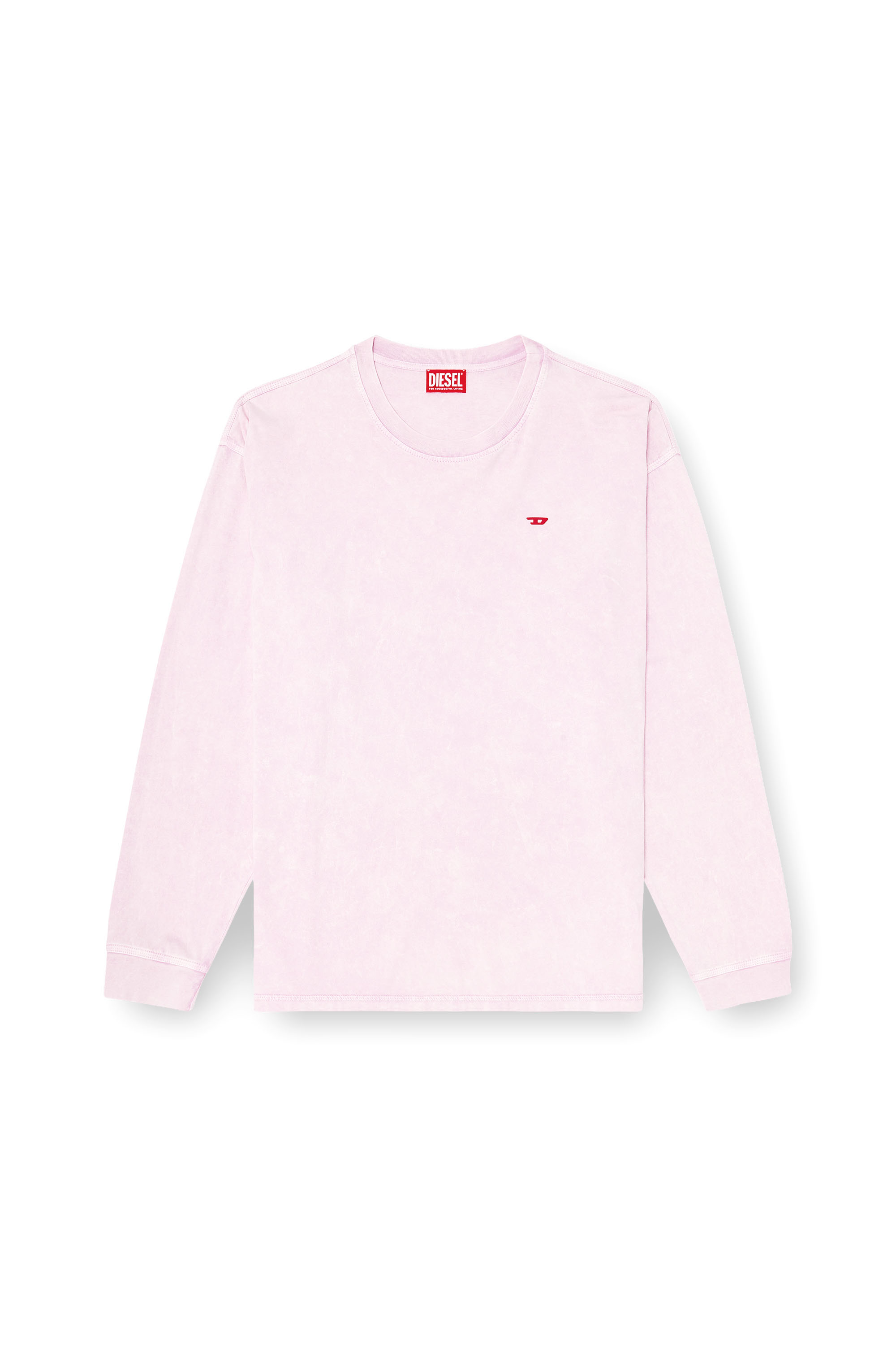Diesel - T-BOXT-LS-AA5, Male's 長袖Tシャツ in ピンク / ホワイト - 2