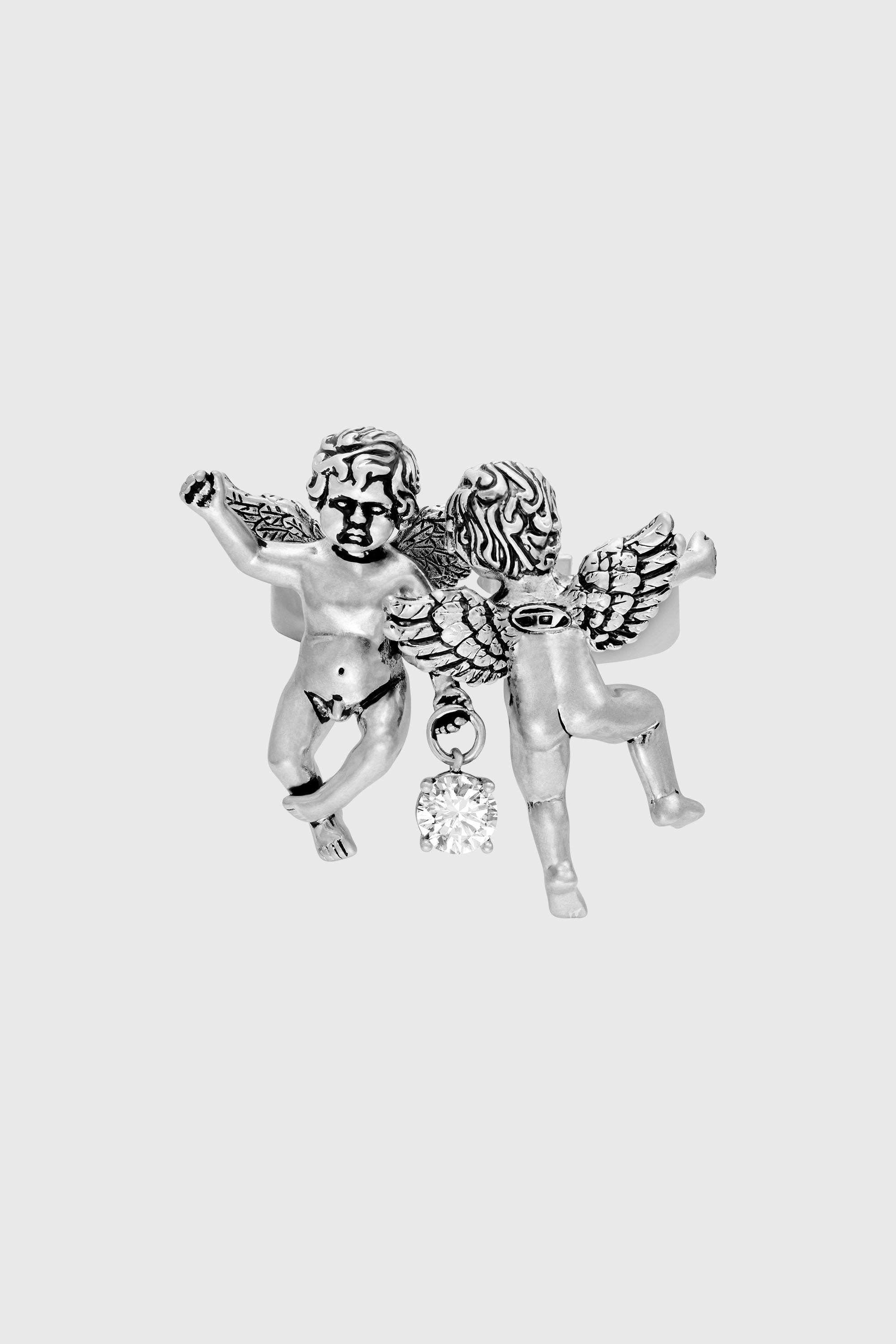 Diesel - DX1752040, Unisex's Silver-tone angels multi-finger ring in シルバー - 2