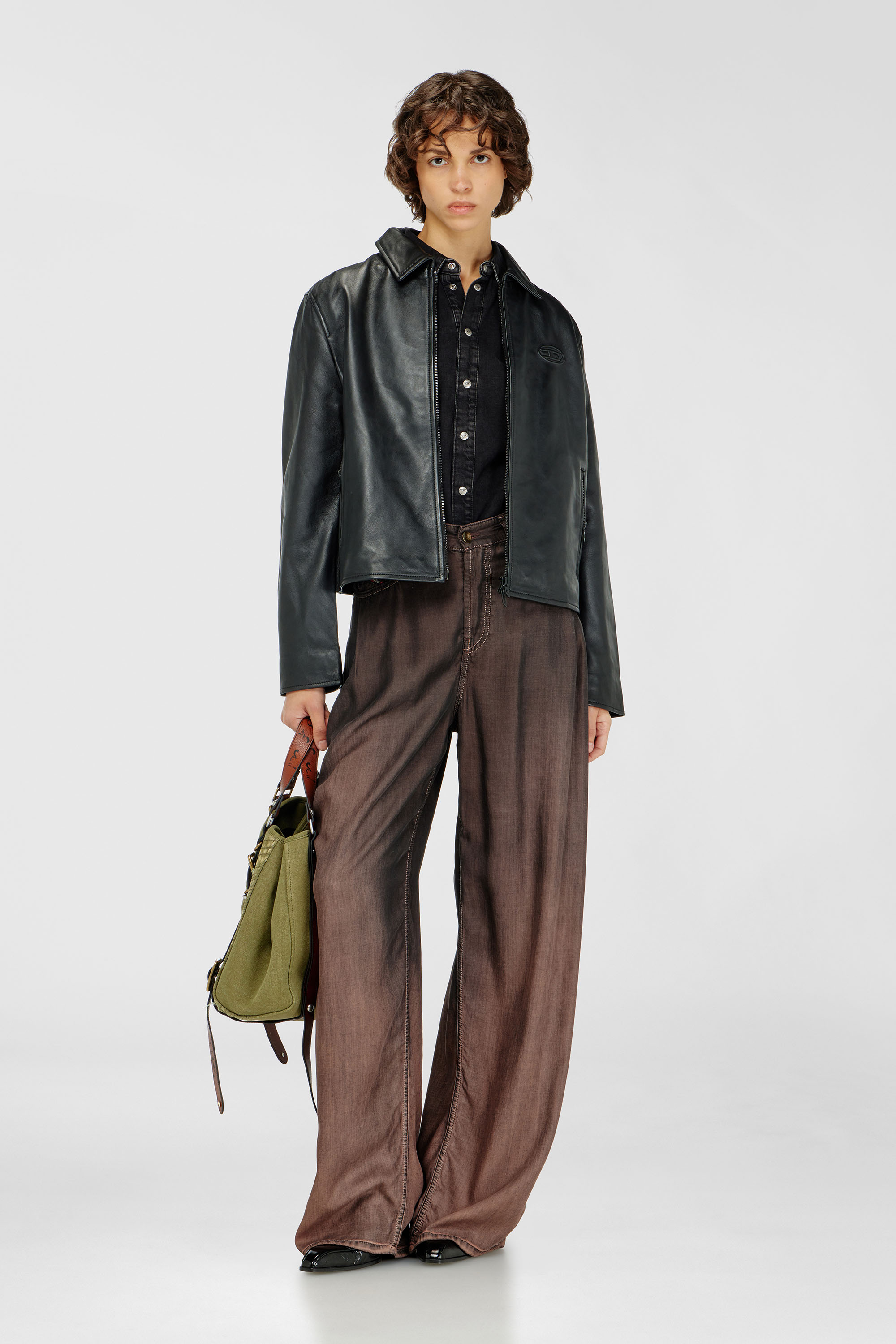 Diesel - DE-EAZY, Female's Denim shirt with contrasting stitching in ブラック - 1