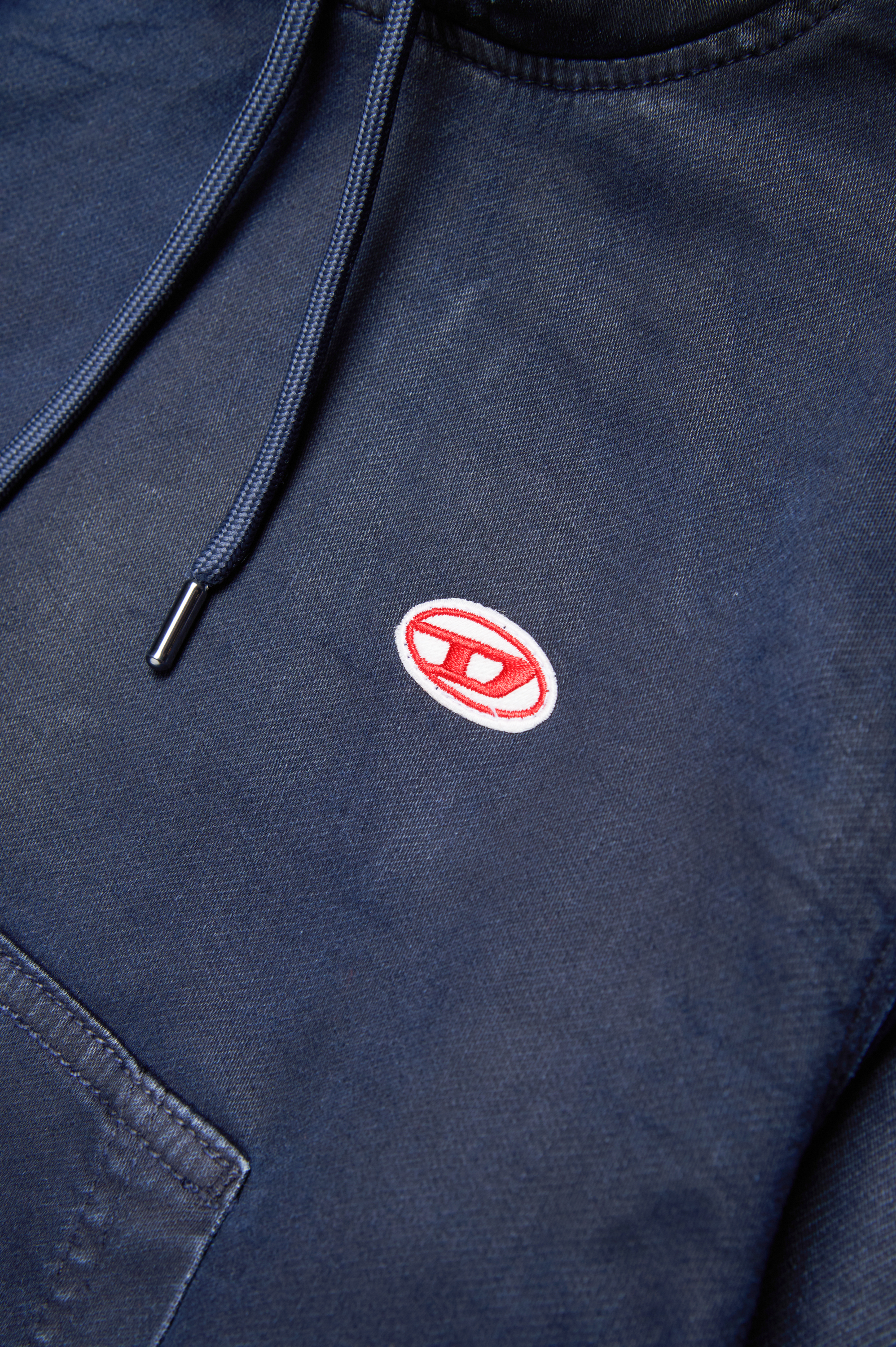 Diesel - SUM-RIB-NE-OVER JJJ, Unisex's JoggJeans hoodie with coated effect in ダークブルー - 4