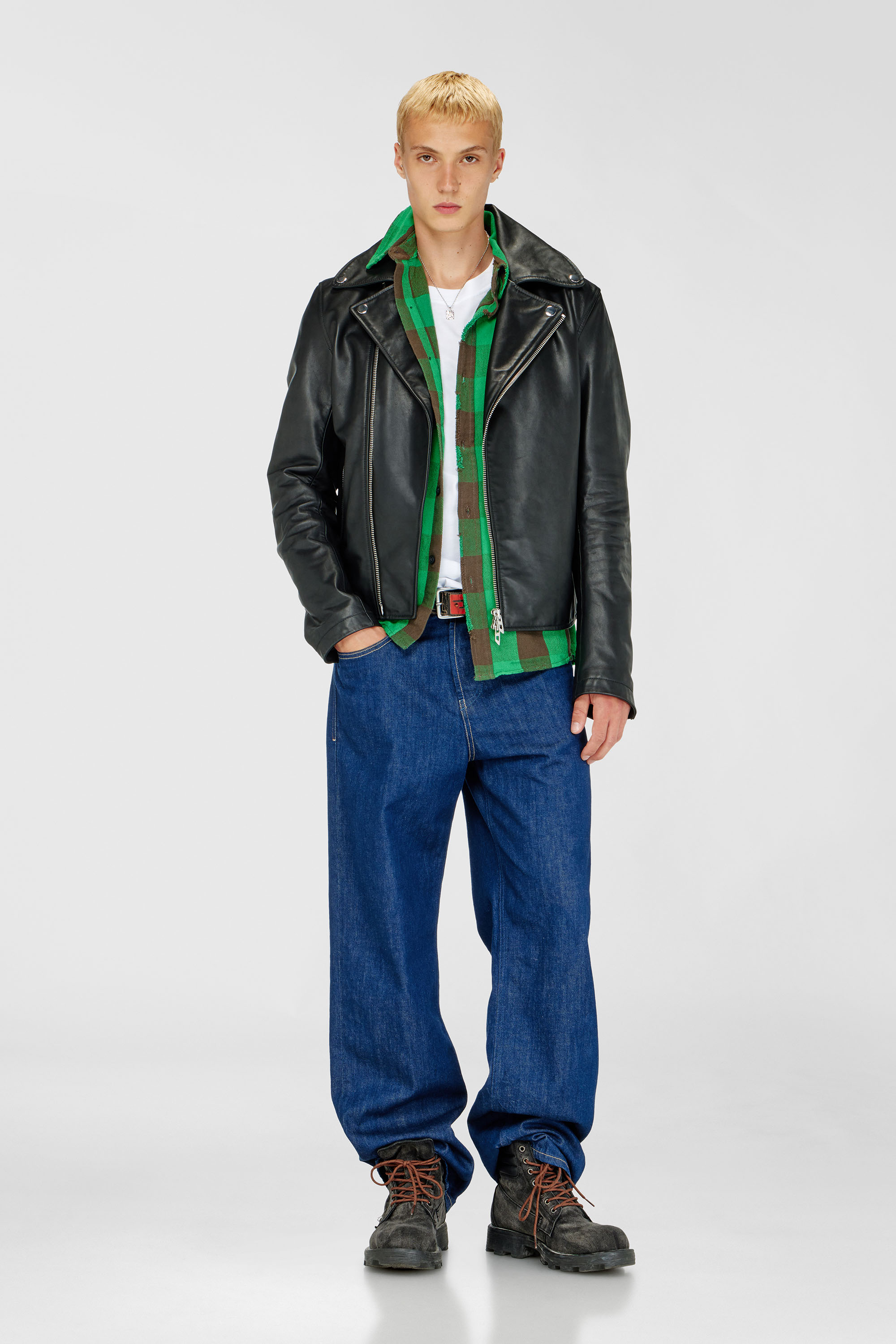 Diesel - L-EO-WRD, Male's ライダースジャケット in ブラック - 1