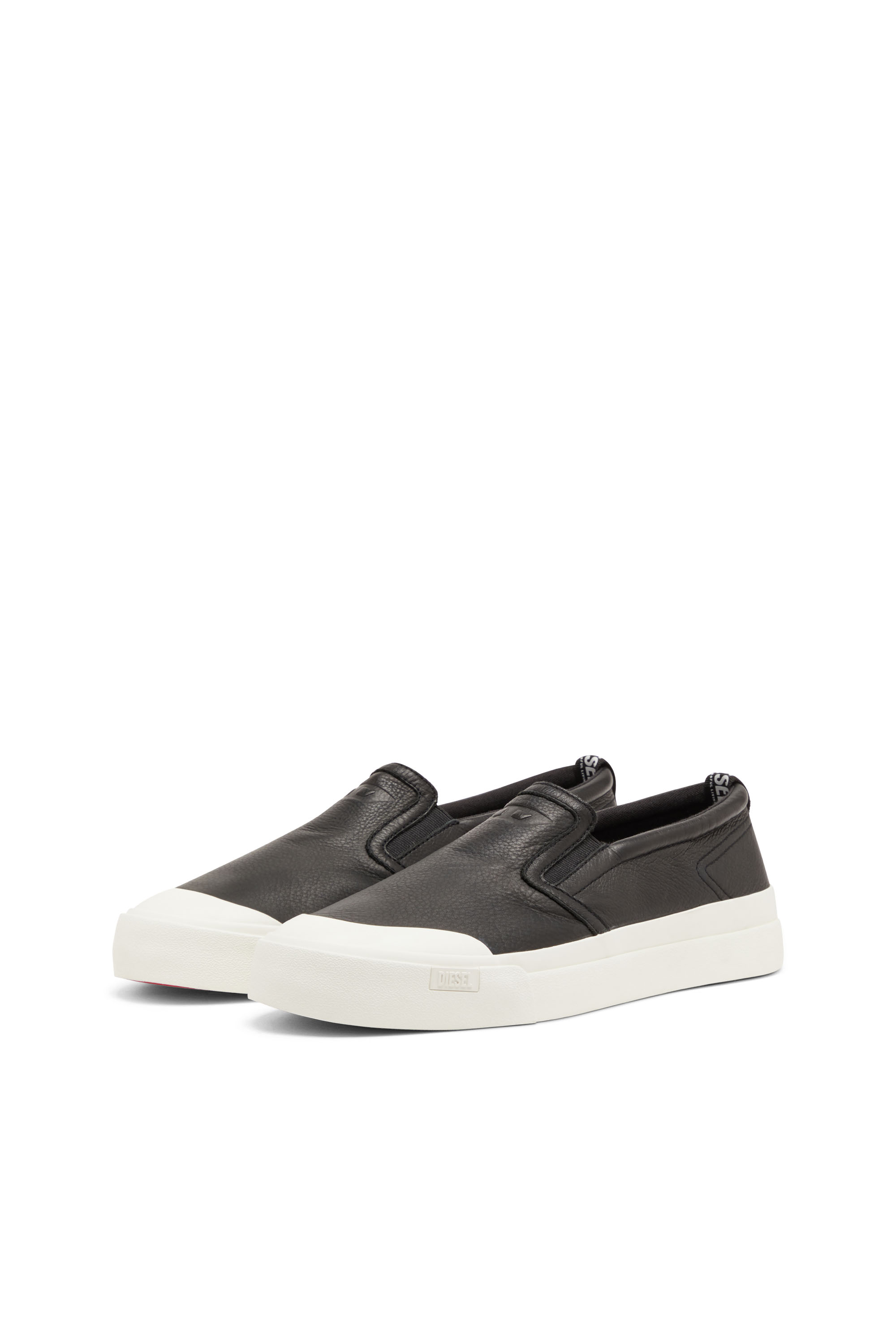 Diesel - S-ATHOS SLIP ON, Male's S-Athos-Slip-on sneakers in plain leather in ブラック - 9