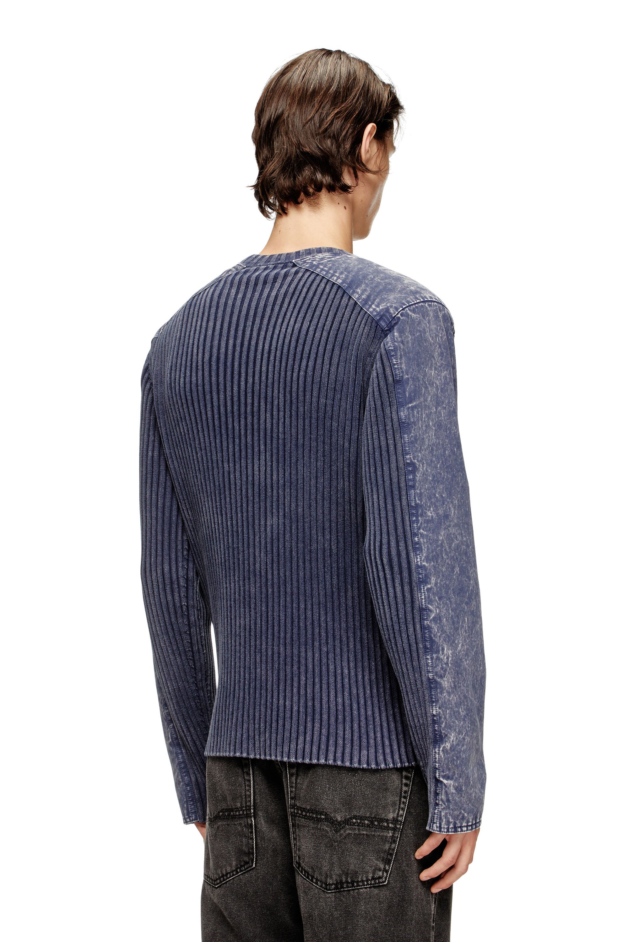 Diesel - K-MATTY, Male's Zip-up cardigan with contrast panels in ブルー - 4