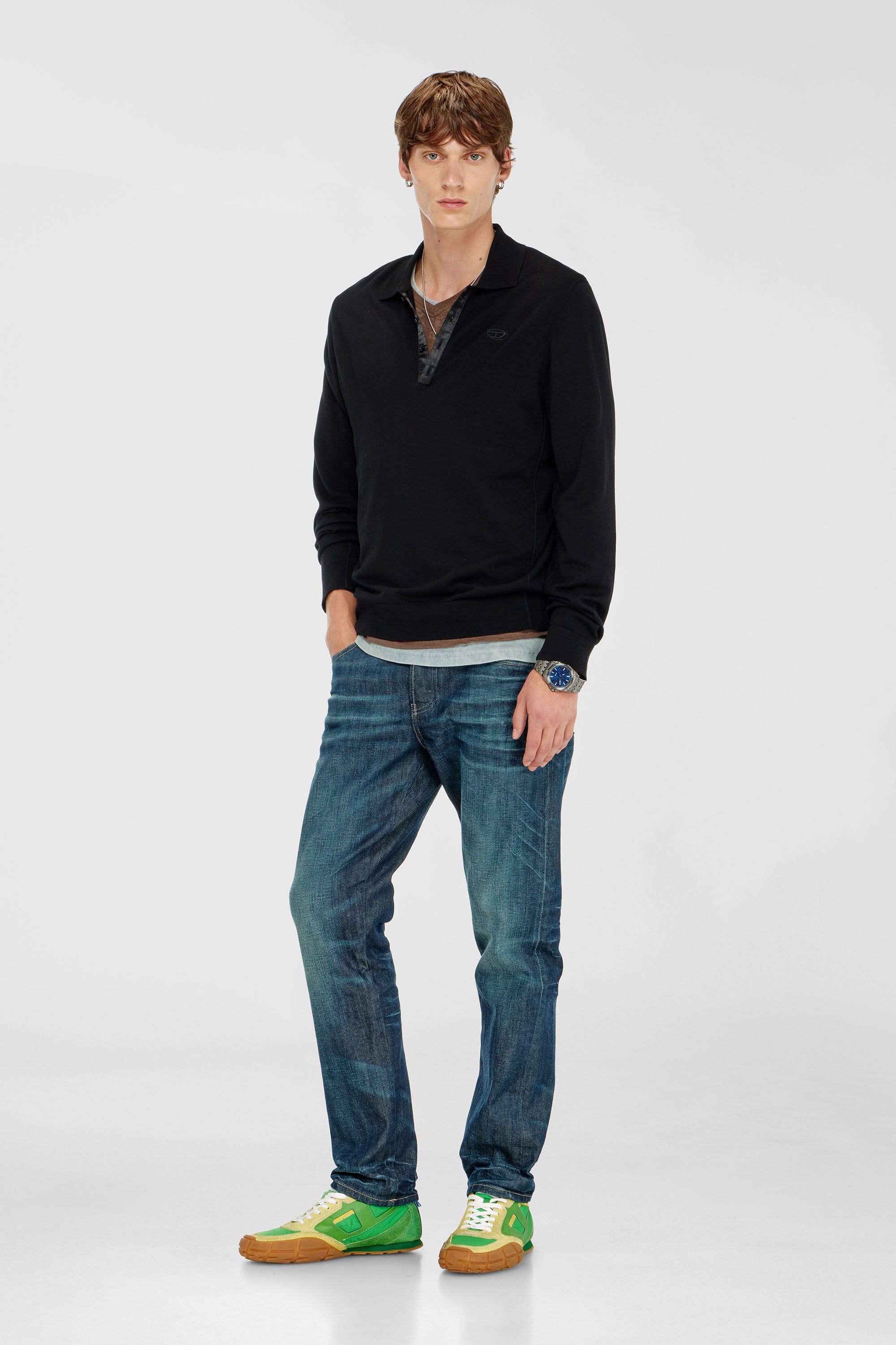 Diesel - K-VILNIUS-LS, Male's ポロニット in ブラック - 2