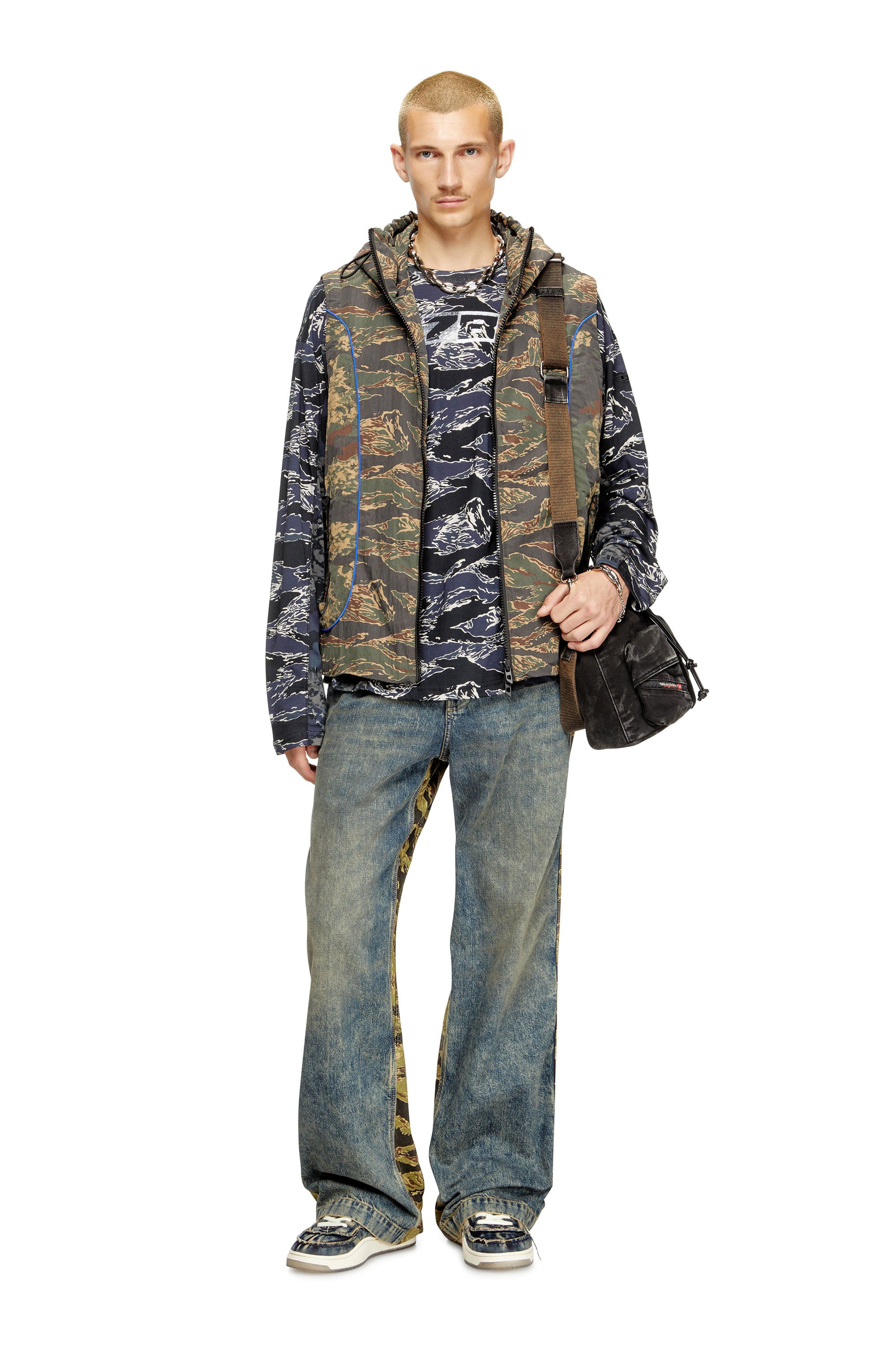 Diesel - T-BOXT-LS-CURT, Male's Long-sleeve T-shirt with mixed camo prints in null - 2
