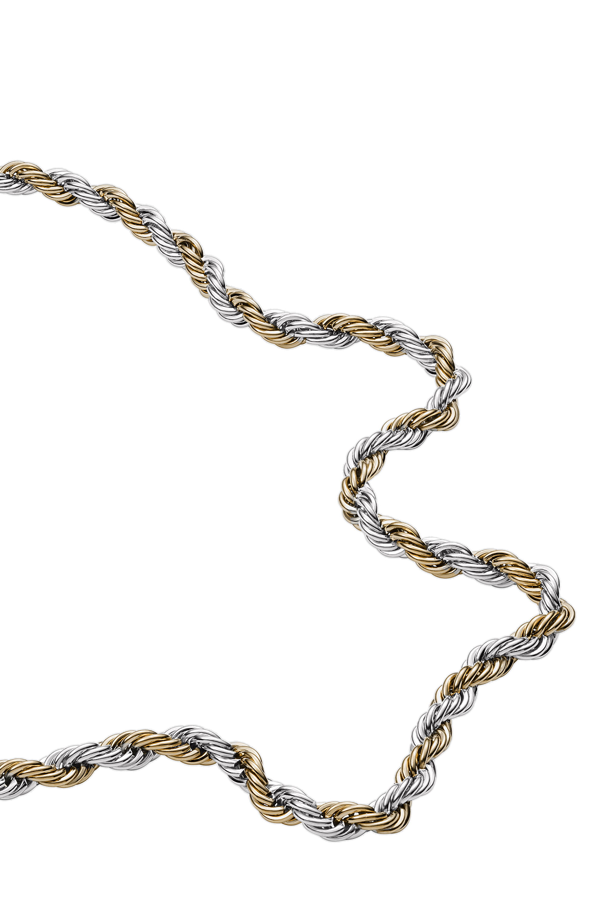 Diesel - DX1265, Male's Two-tone stainless steel braided necklace in ゴールド/ホワイト - 2