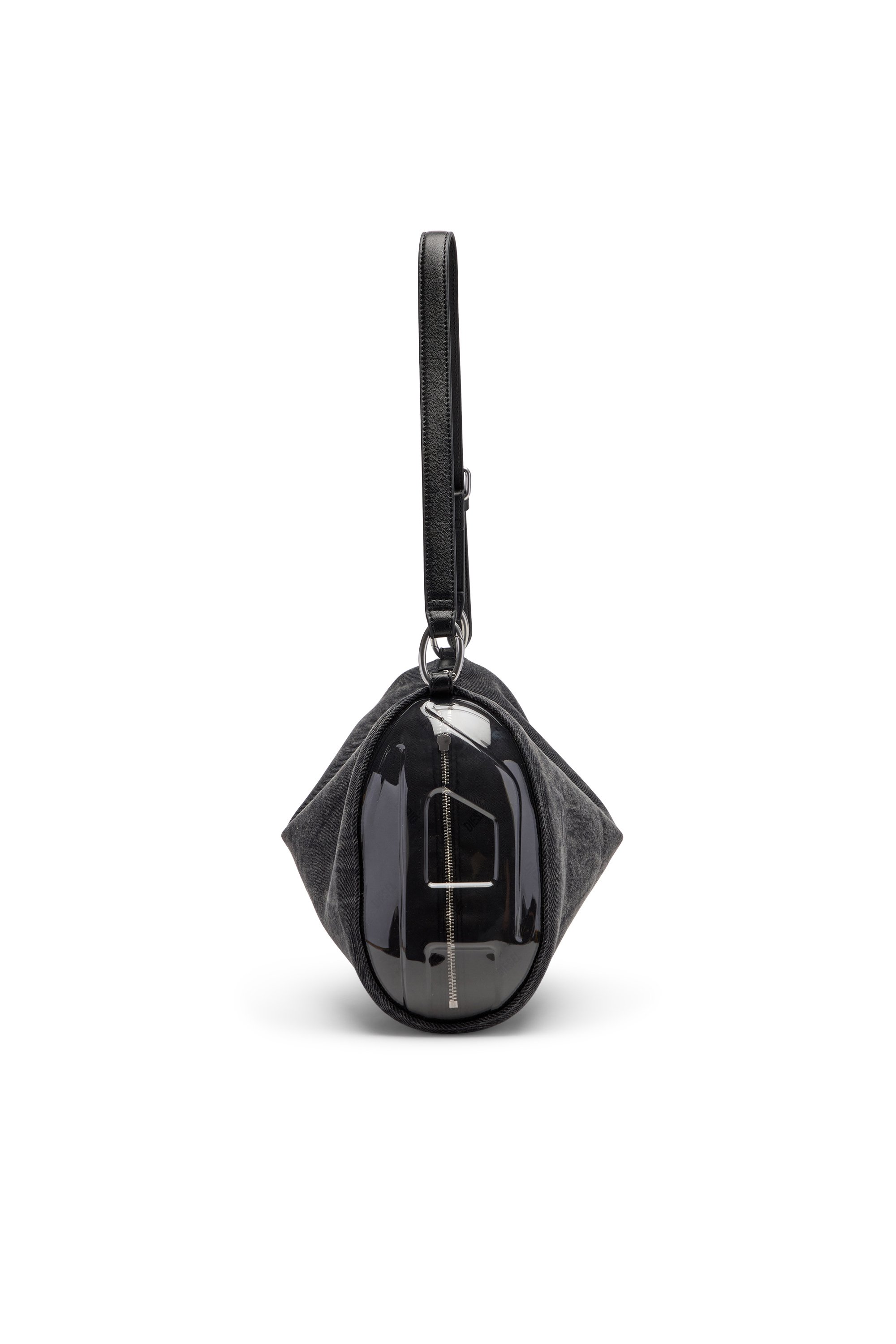 Diesel - LOAD-D SHOULDER BAG X, Unisex's Load-D-Shoulder bag with transparent Oval D sides in ブラック - 4