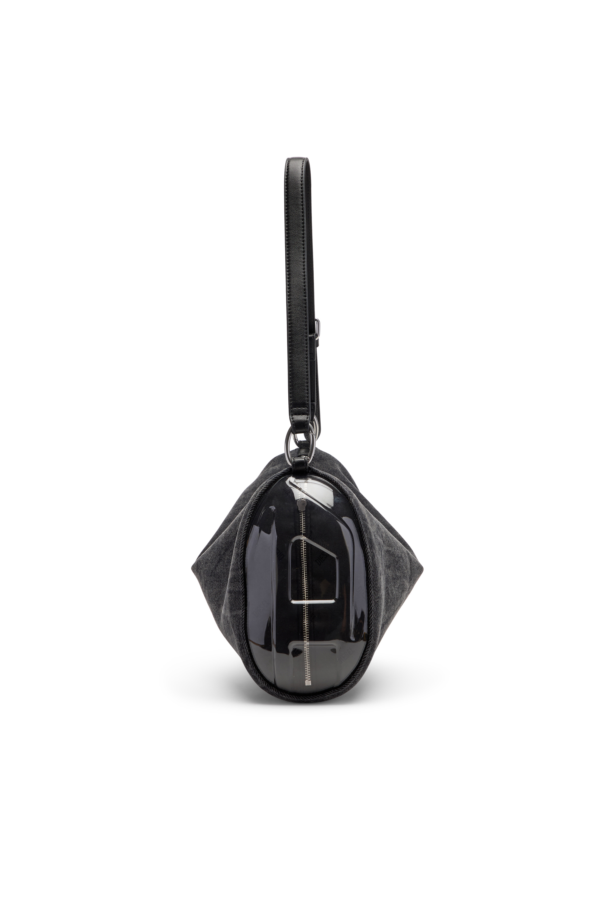 Diesel - LOAD-D SHOULDER BAG X, Unisex's Load-D-Shoulder bag with transparent Oval D sides in ブラック - 3