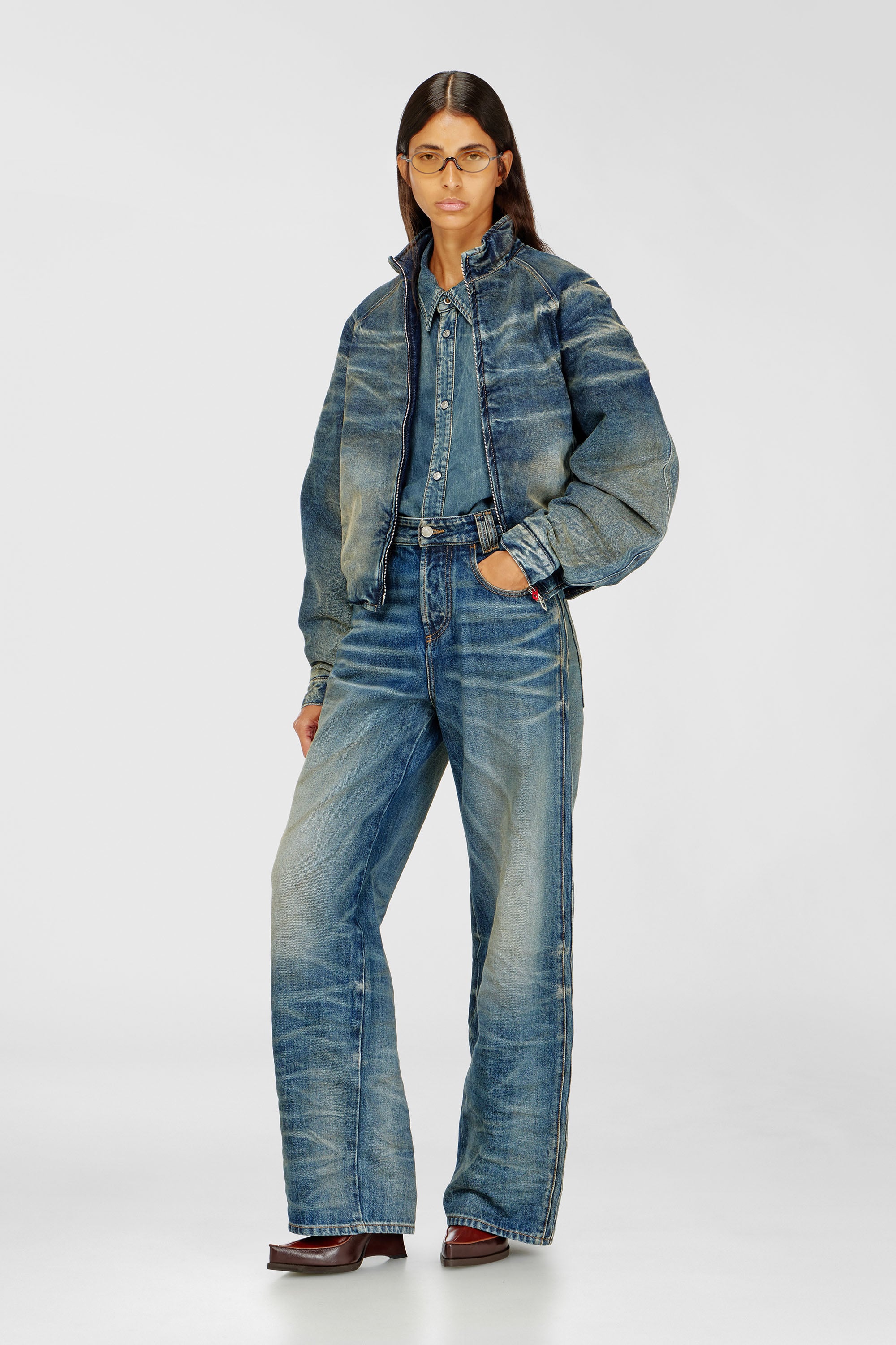 Diesel - Unisex's Relaxed Jeans 1982 D-Hakou 007GC, ミディアムブルー - 1