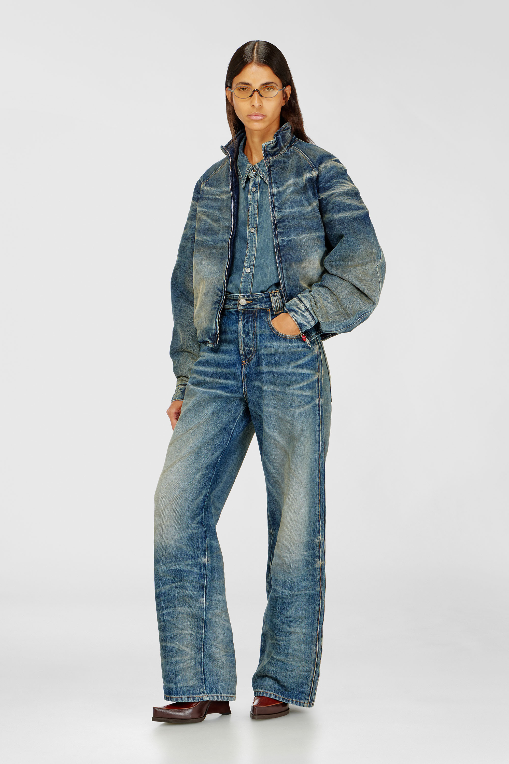 Diesel - Unisex's Relaxed Jeans 1982 D-Hakou 007GC, ミディアムブルー - 7