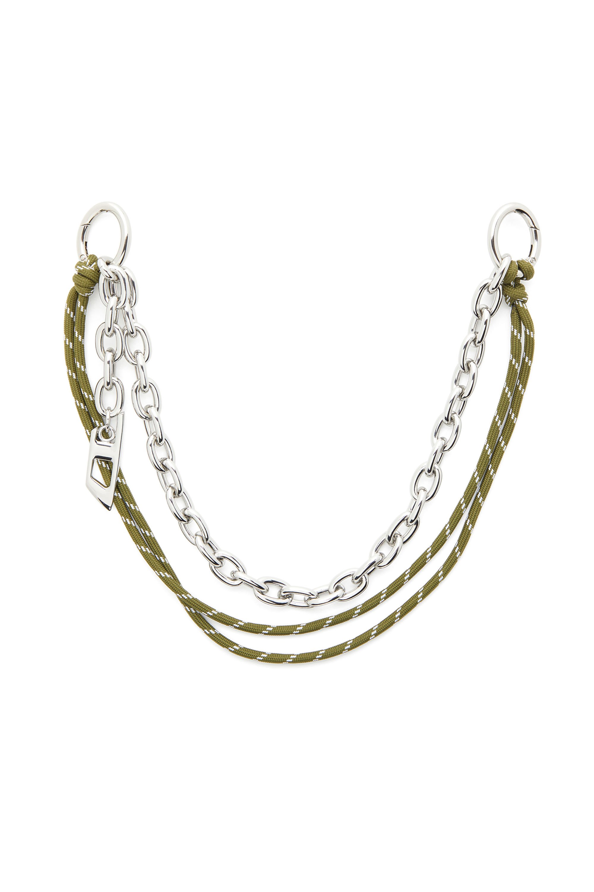 Diesel - CHAIN-D L, Unisex's Charm in chain and rope in シルバー/グリーン - 1
