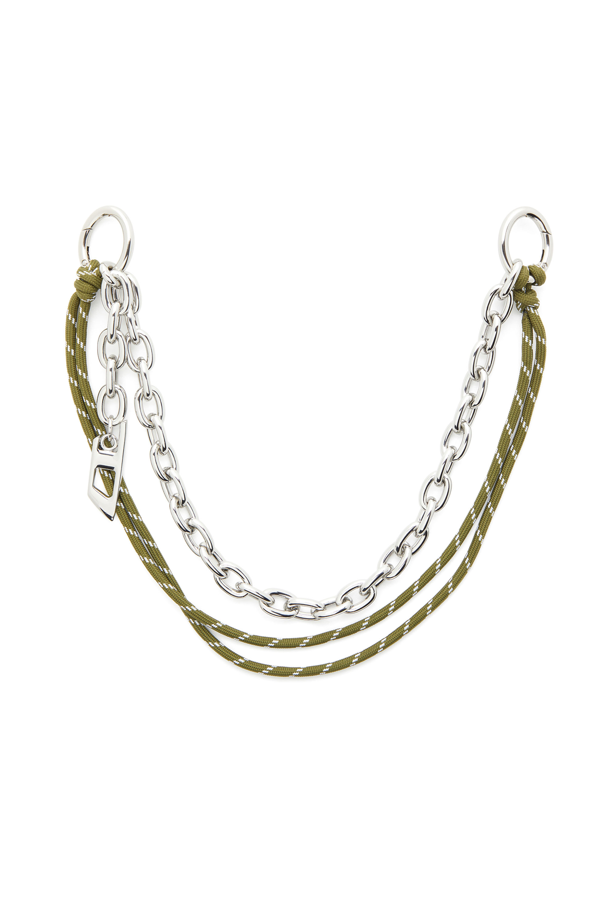 Diesel - CHAIN-D L, Unisex's Charm in chain and rope in シルバー/グリーン - 1