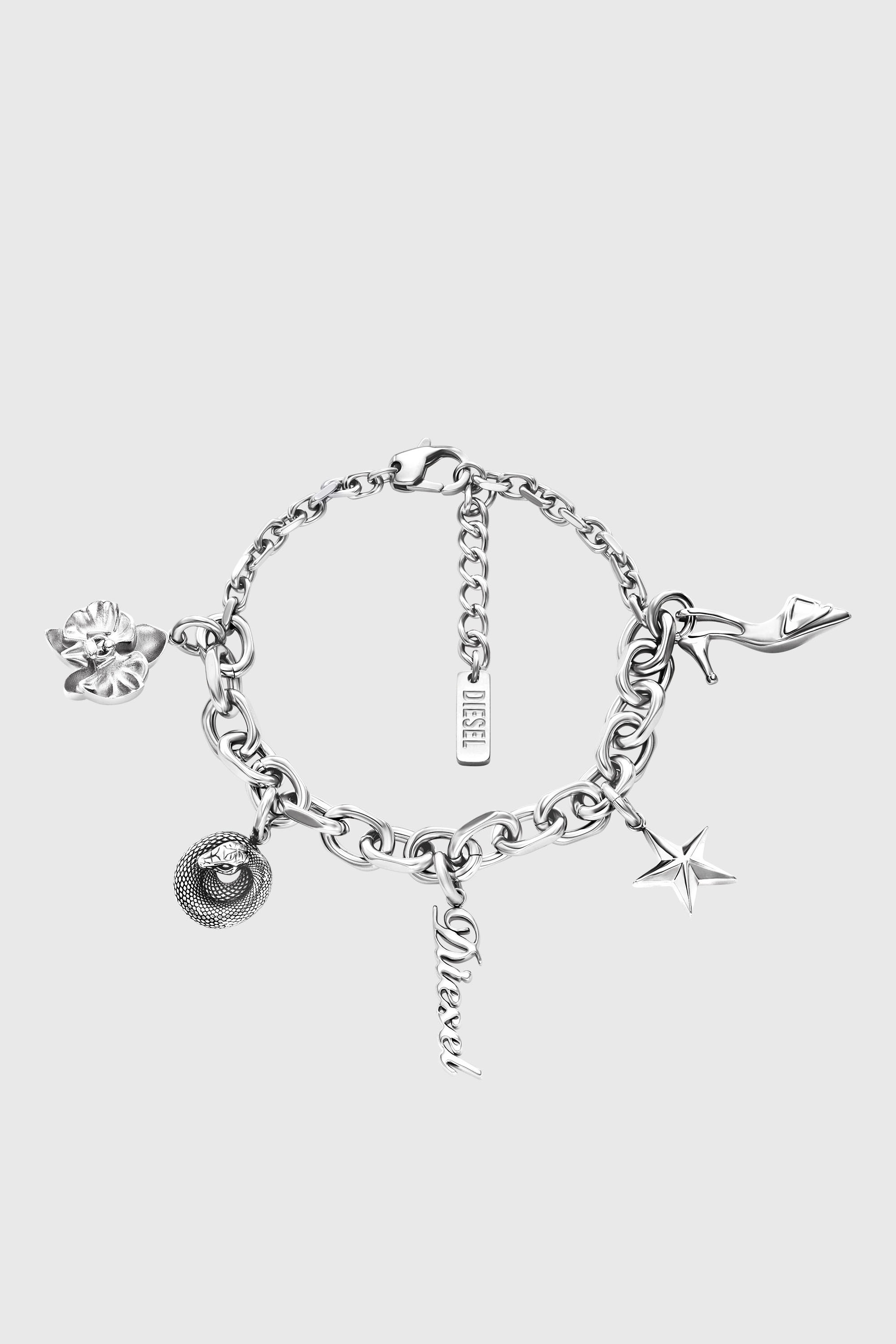 Diesel - DX1744040, Unisex's Stainless steel charm bracelet in シルバー - 1