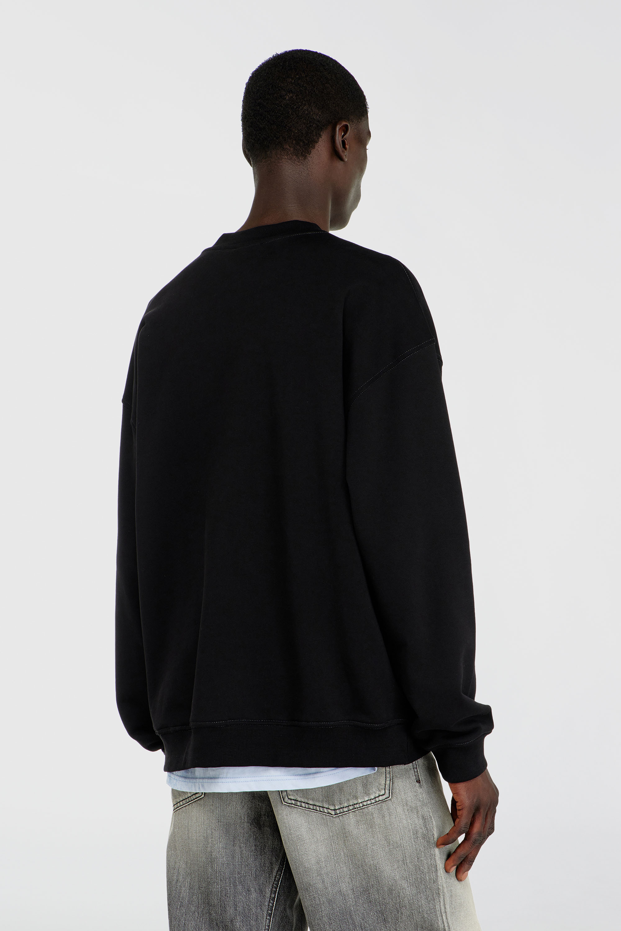 Diesel - S-BOXT-AA1, Male's プルオーバースウェット in ブラック/ホワイト - 4