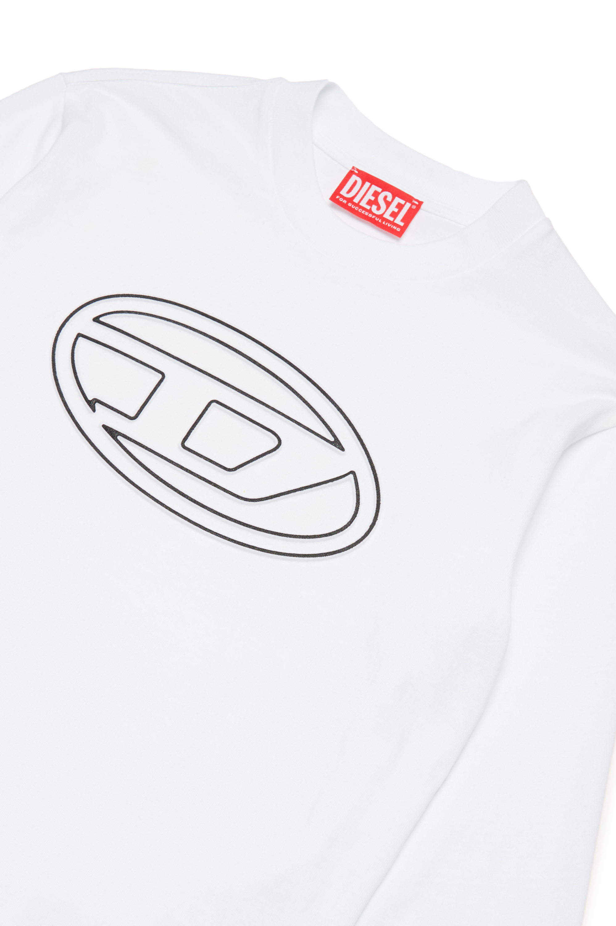 Diesel - TJUSTBIGOVALS OVER, Male's Long sleeved t-shirt with large oval D logo in ホワイト - 3